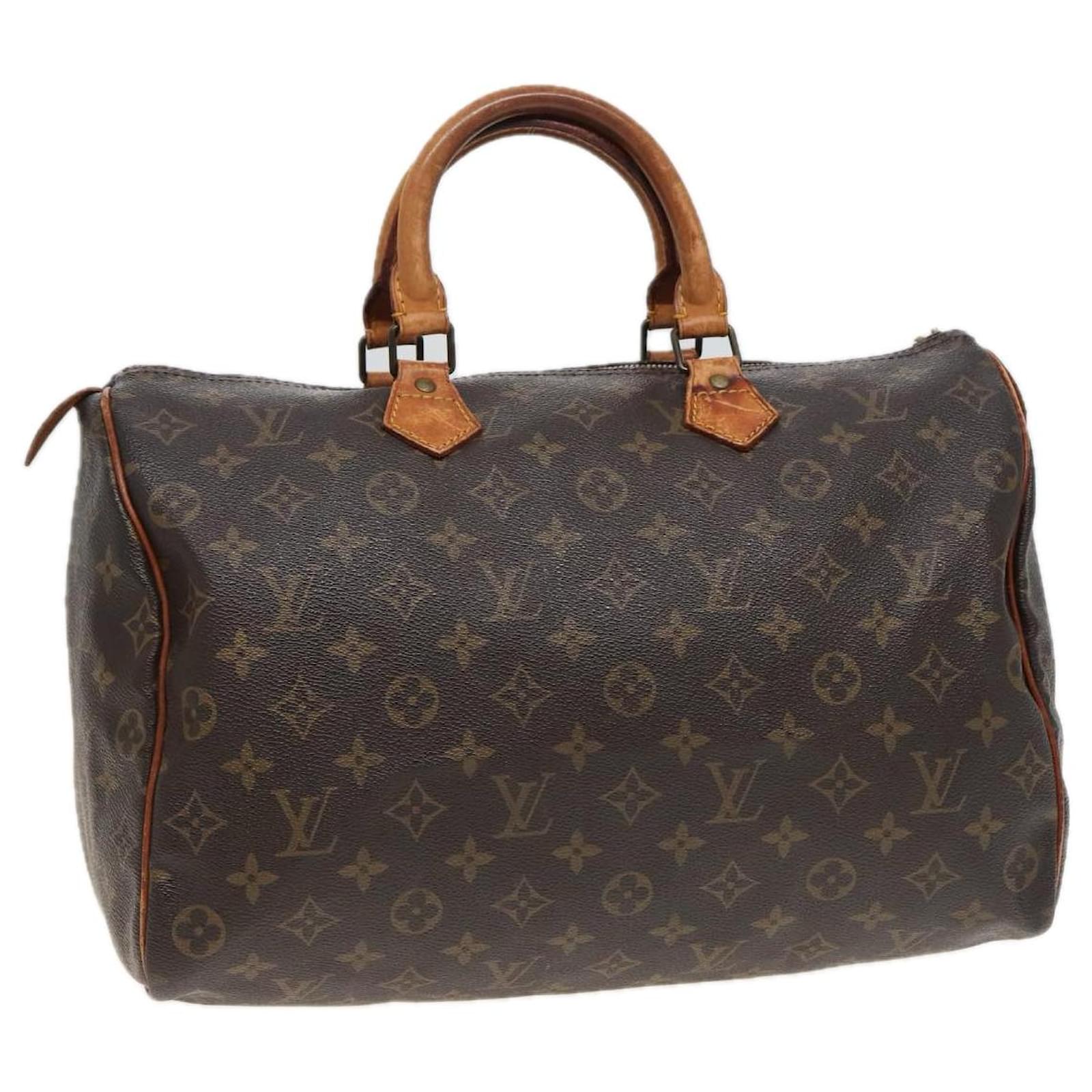 LOUIS VUITTON Monogram Speedy 35 Hand Bag M41524 LV Auth 81282  