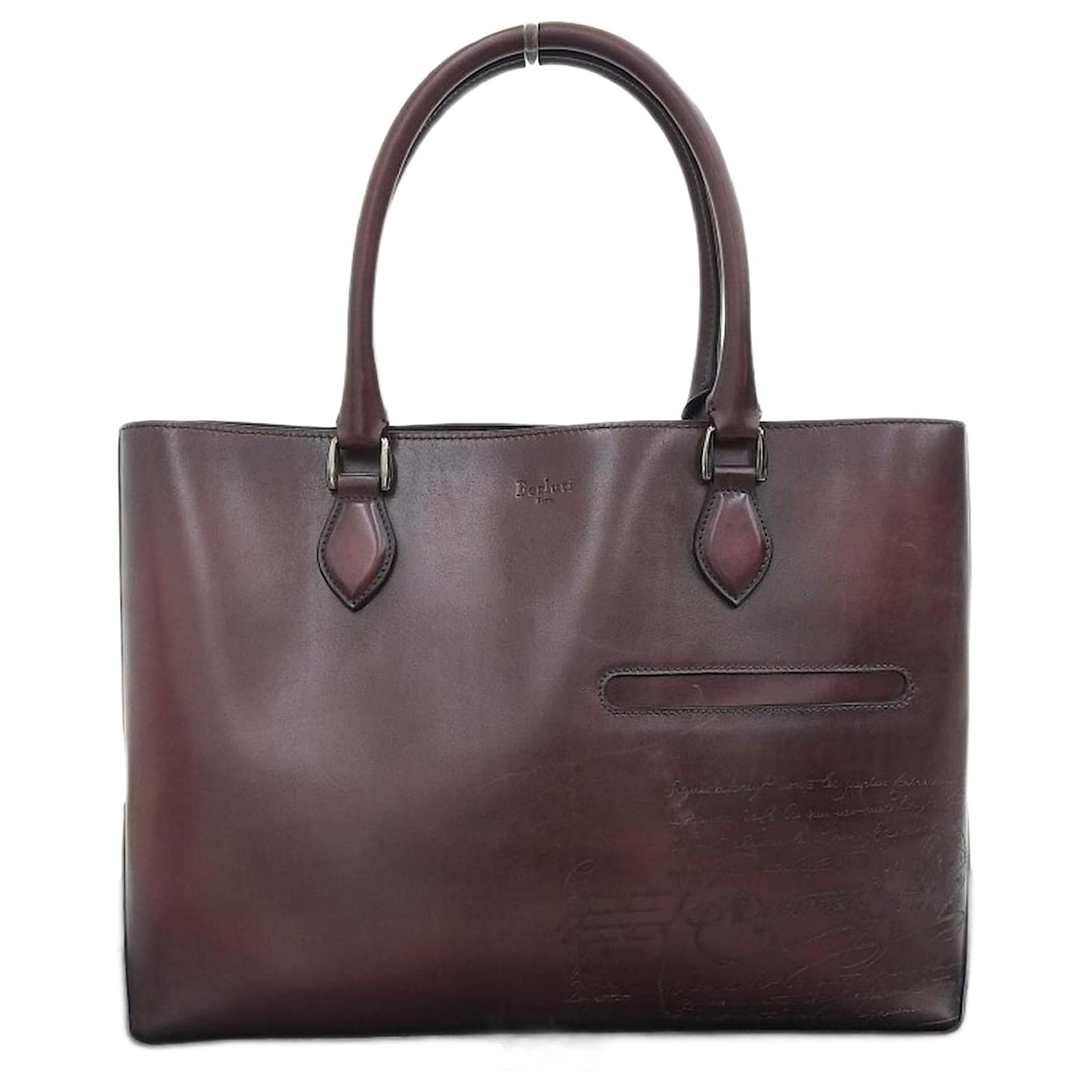 Autre Marque Berluti Toujours Tote Bag, Leather, Brown, Pre-owned 