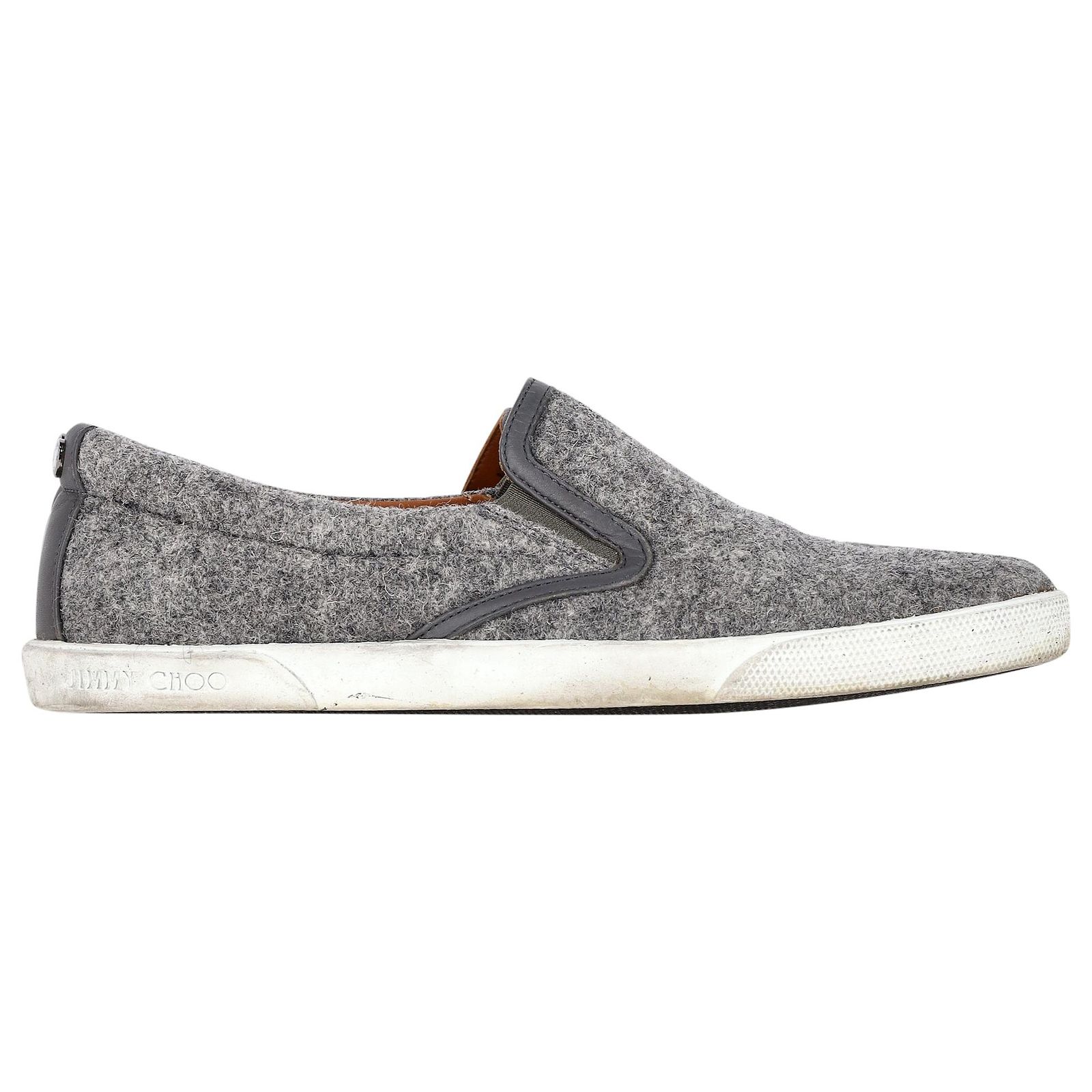 Jimmy Choo Slip-on Shoes Diamond Sling | White Nappa Leather Slipper Trainers with  main image 3