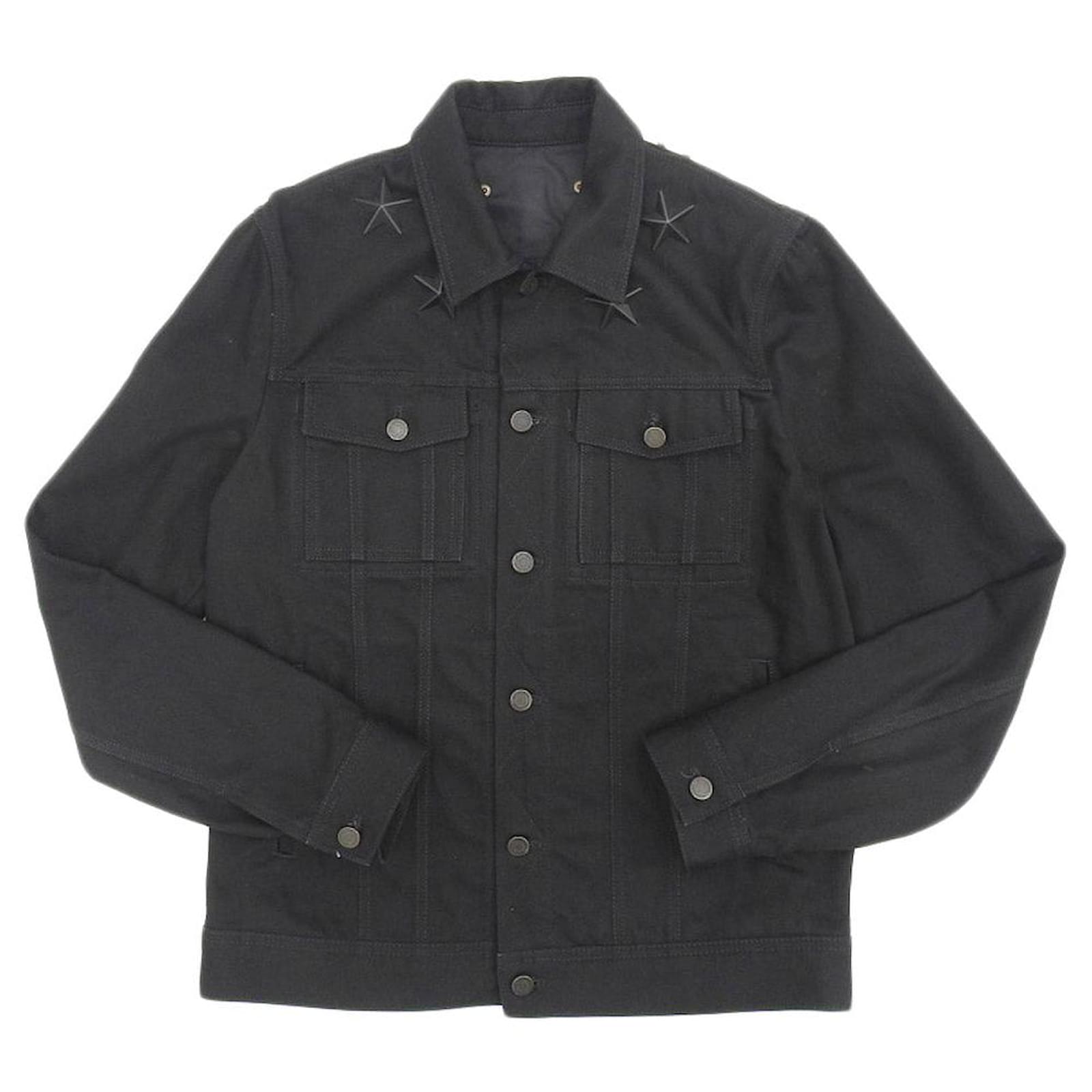ジャケット・アウター GIVENCHY Maria Starstuds Denim Jacket Givenchy Star Studded Denim Jacket Black Cotton ref.1501133