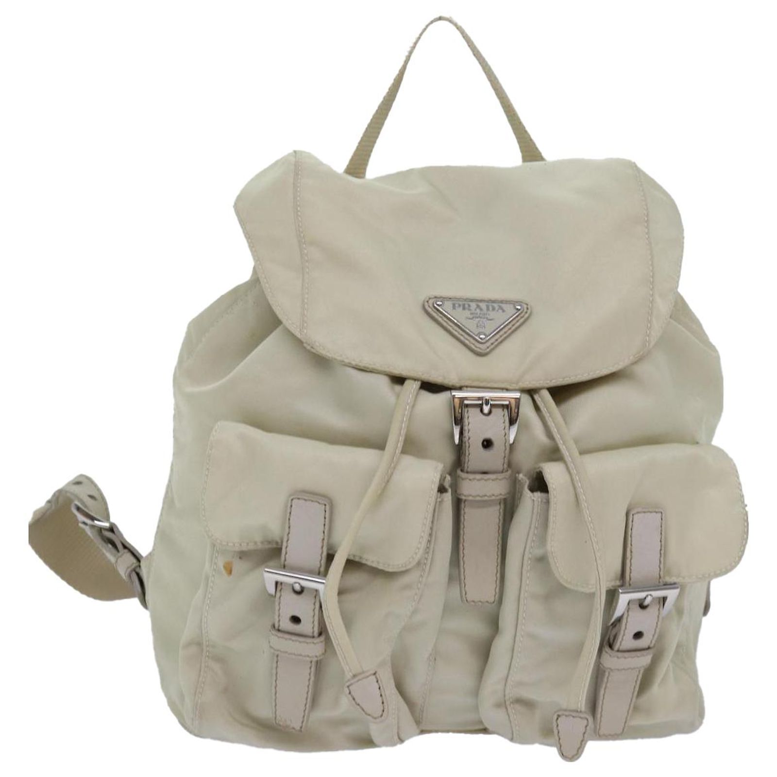 PRADA Nylon Backpack White Auth 80102 ref.JC1502727 (Sold  display picture 1