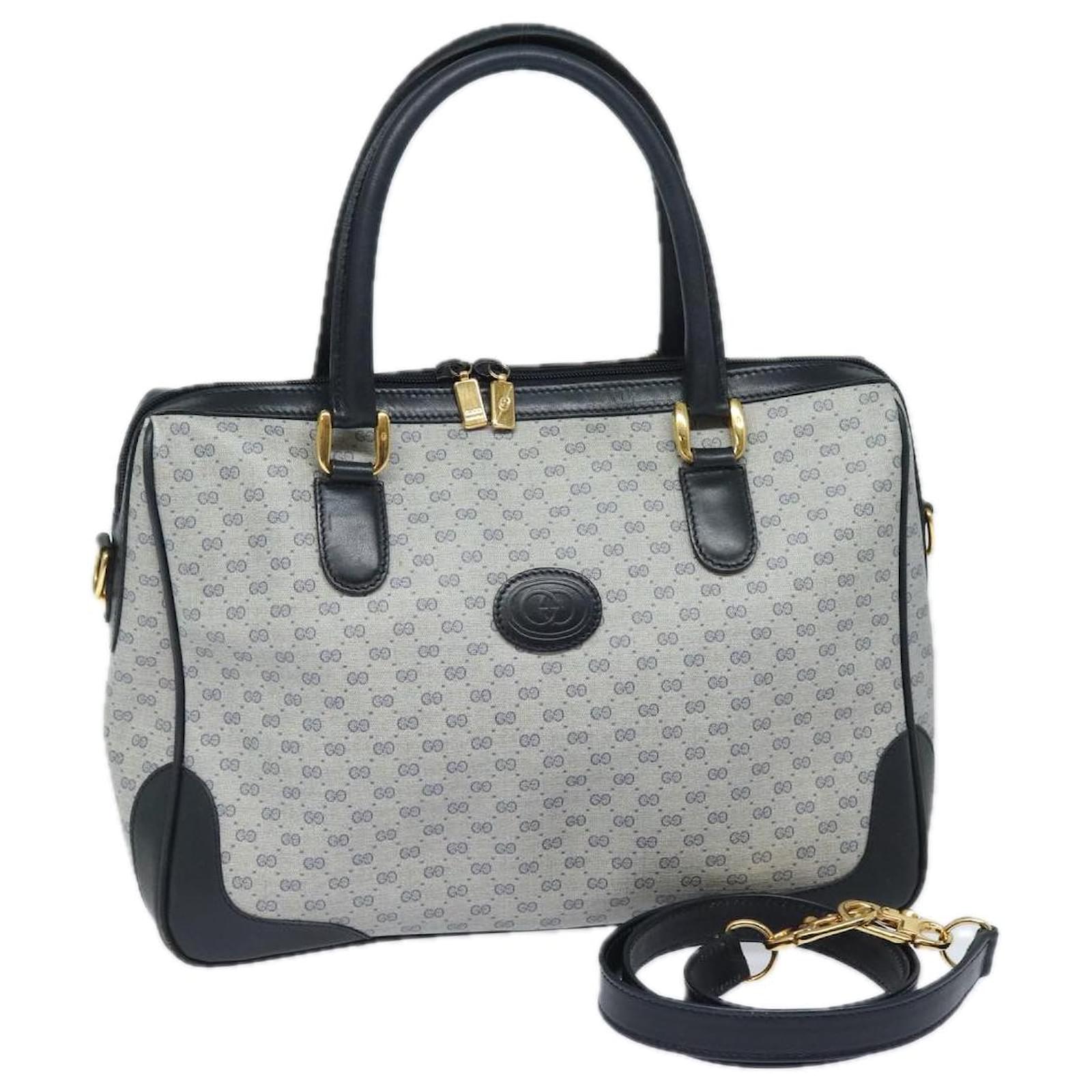 GUCCI Micro GG Supreme Hand Bag PVC 2way Navy 002 122 0033