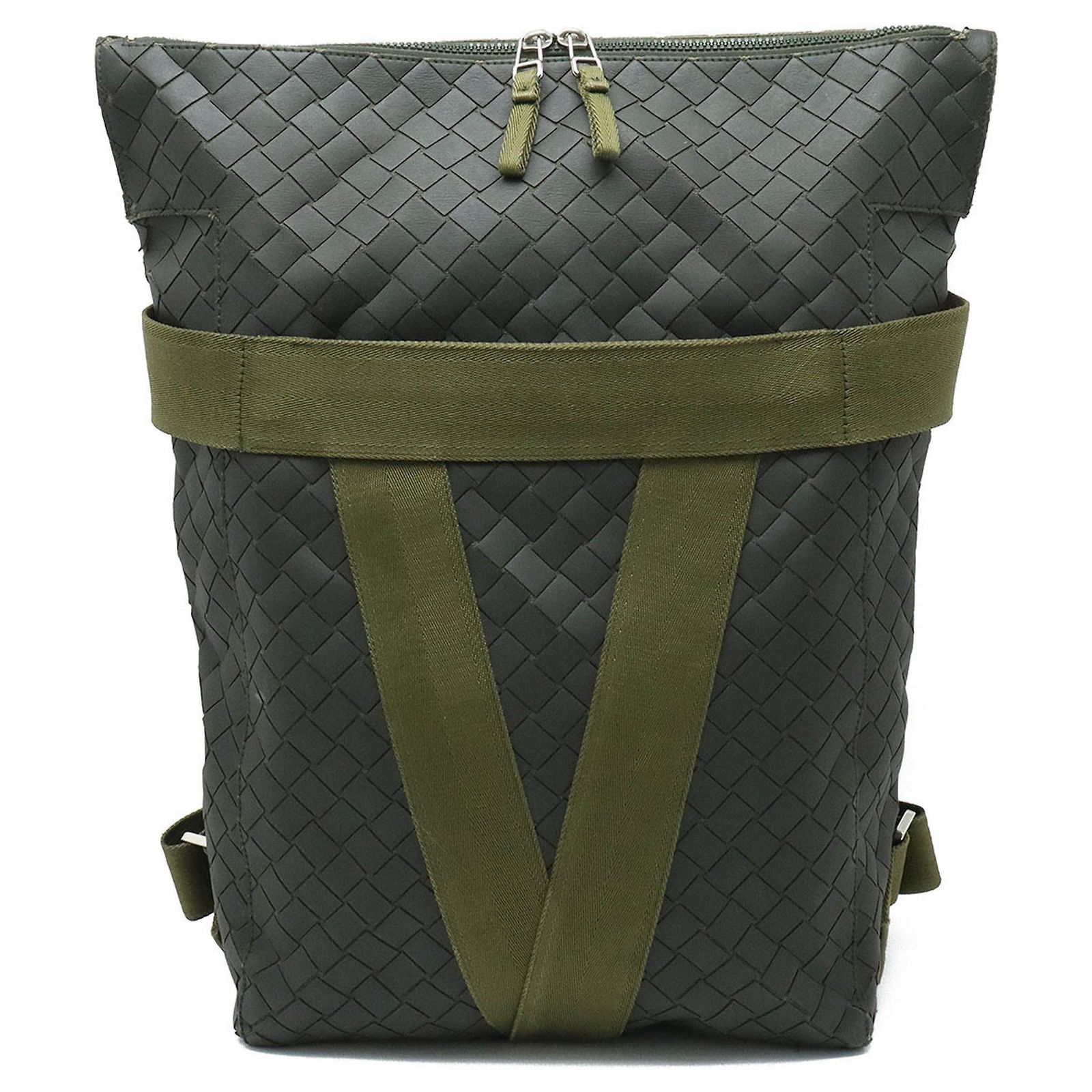 Bottega Veneta New Rubber Intreccio Backpack Khaki Bottega Veneta Intrecciato Rubber Backpack Khaki Dark grey  main image 4
