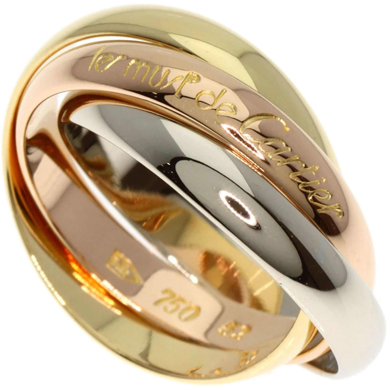 Bague Trinity De Cartier Or Blanc Or Jaune Or Rose Ref 1503649 Joli 
