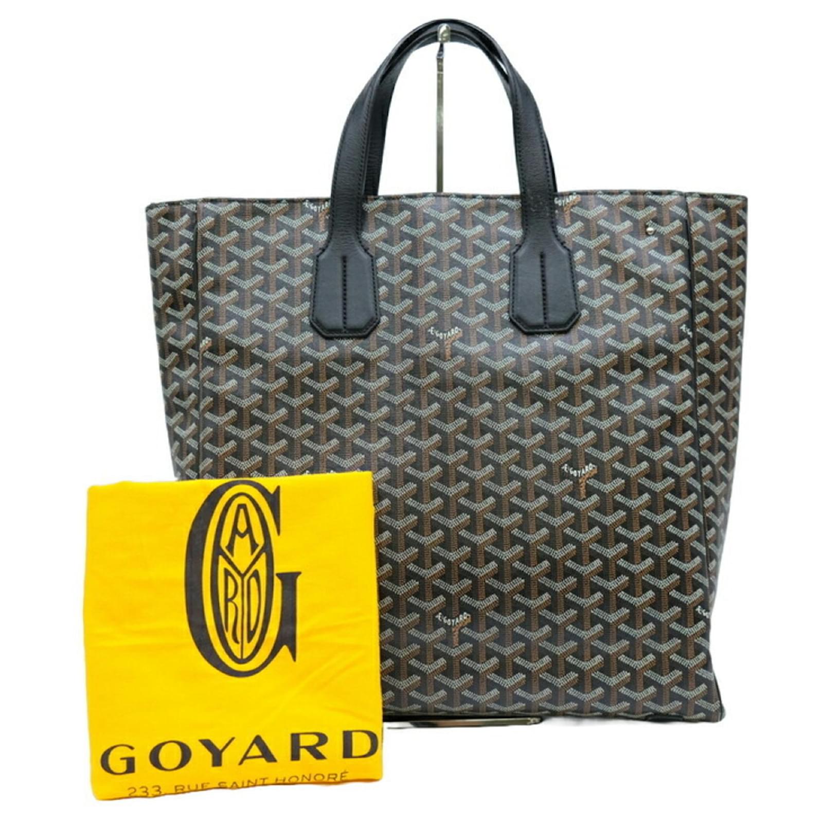 【希少】GOYARD Sac Voltaire Tote Bag Black Goyard Sac Voltaire Tote Bag Black Leather Cloth ref.1503675