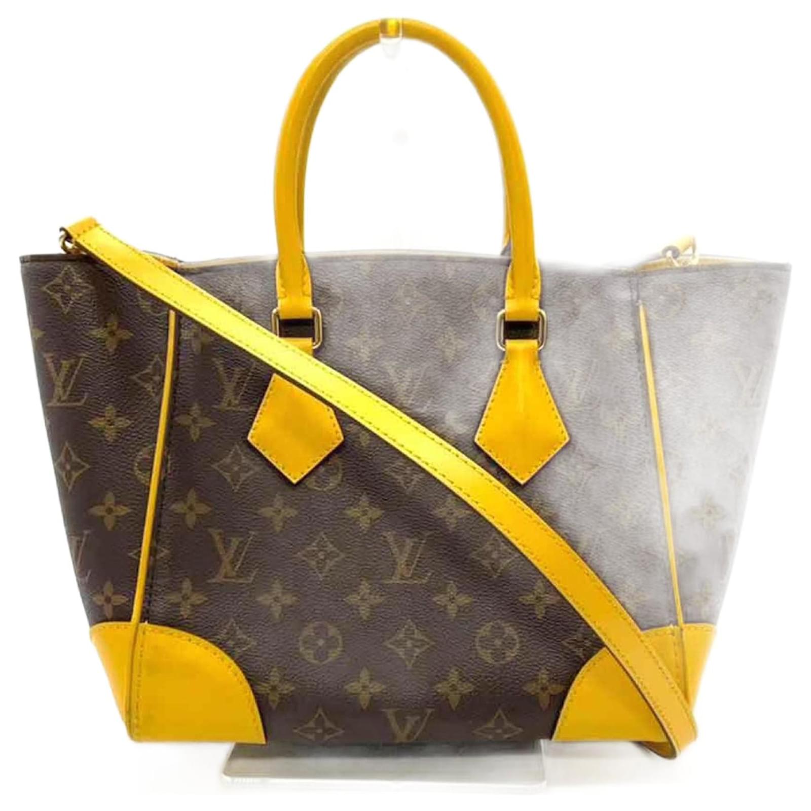 Louis Vuitton Phoenix PM Handbag Brown Yellow Monogram Patent