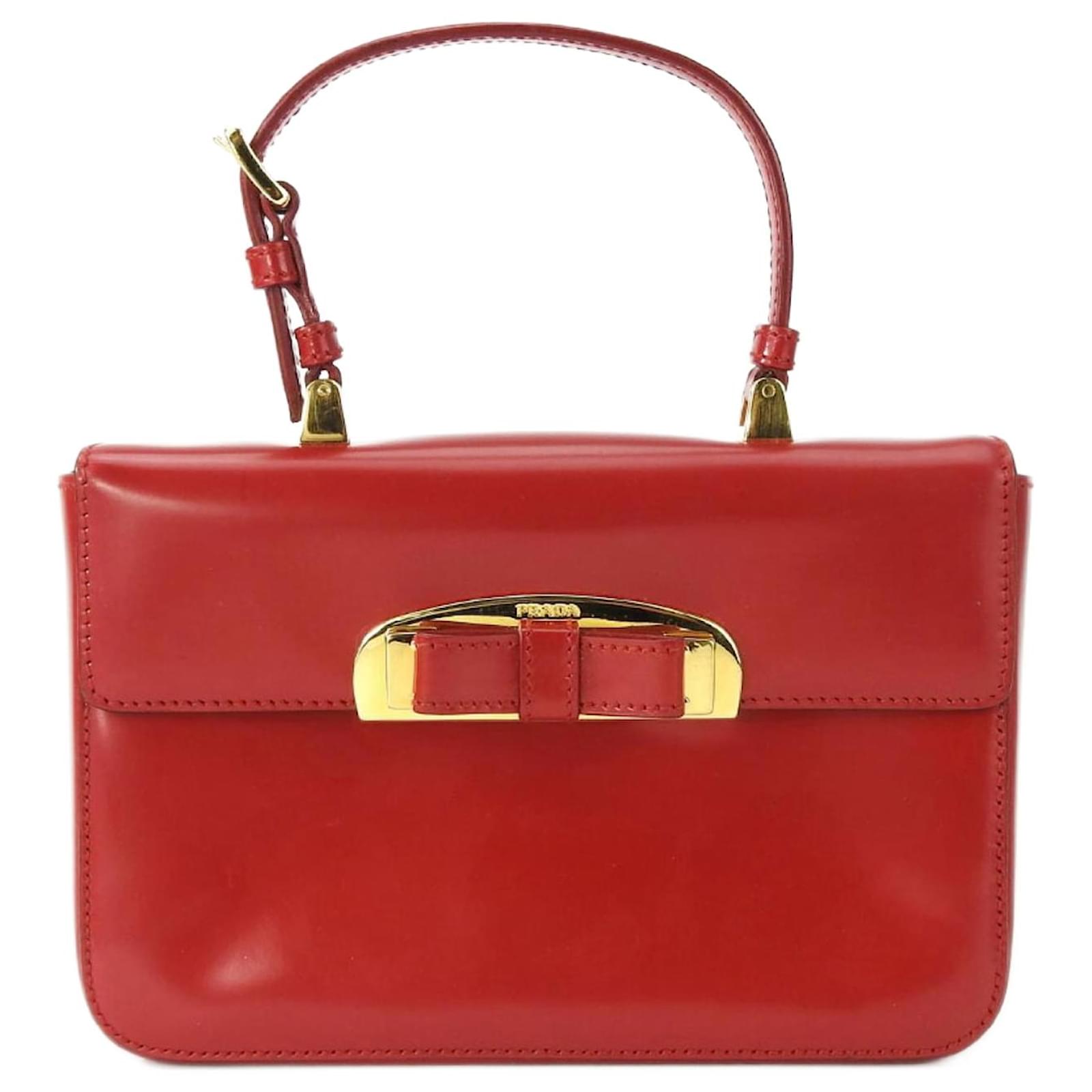 Damen Handtasche Prada Tasche Kalbsleder Prada Re-Edition Schwarze