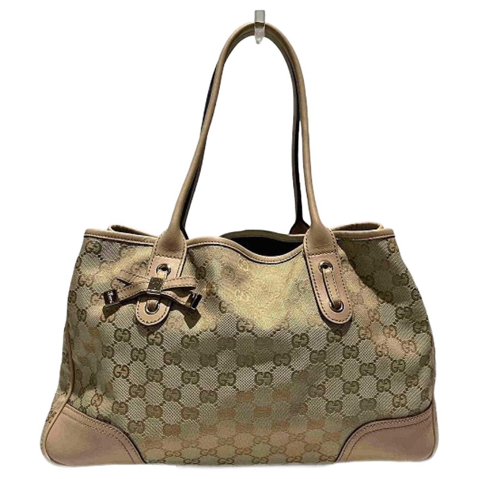 Gucci GG Imprimé Tote Bag Beige Leather Cloth ref.1505134