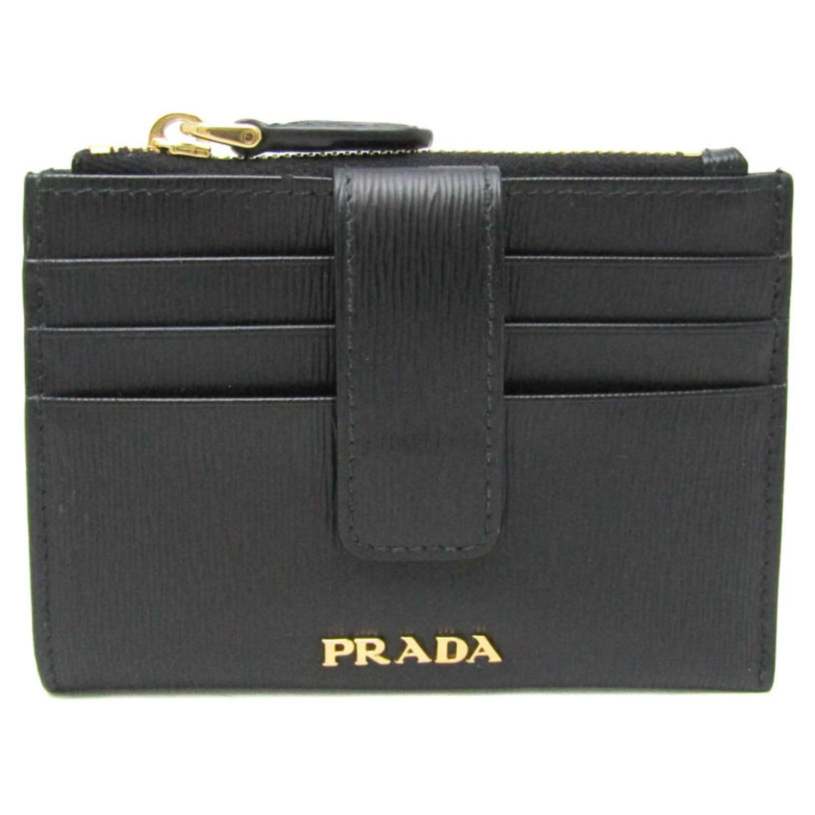 Prada Leather Card Case in Black ref.1506395 Joli Closet