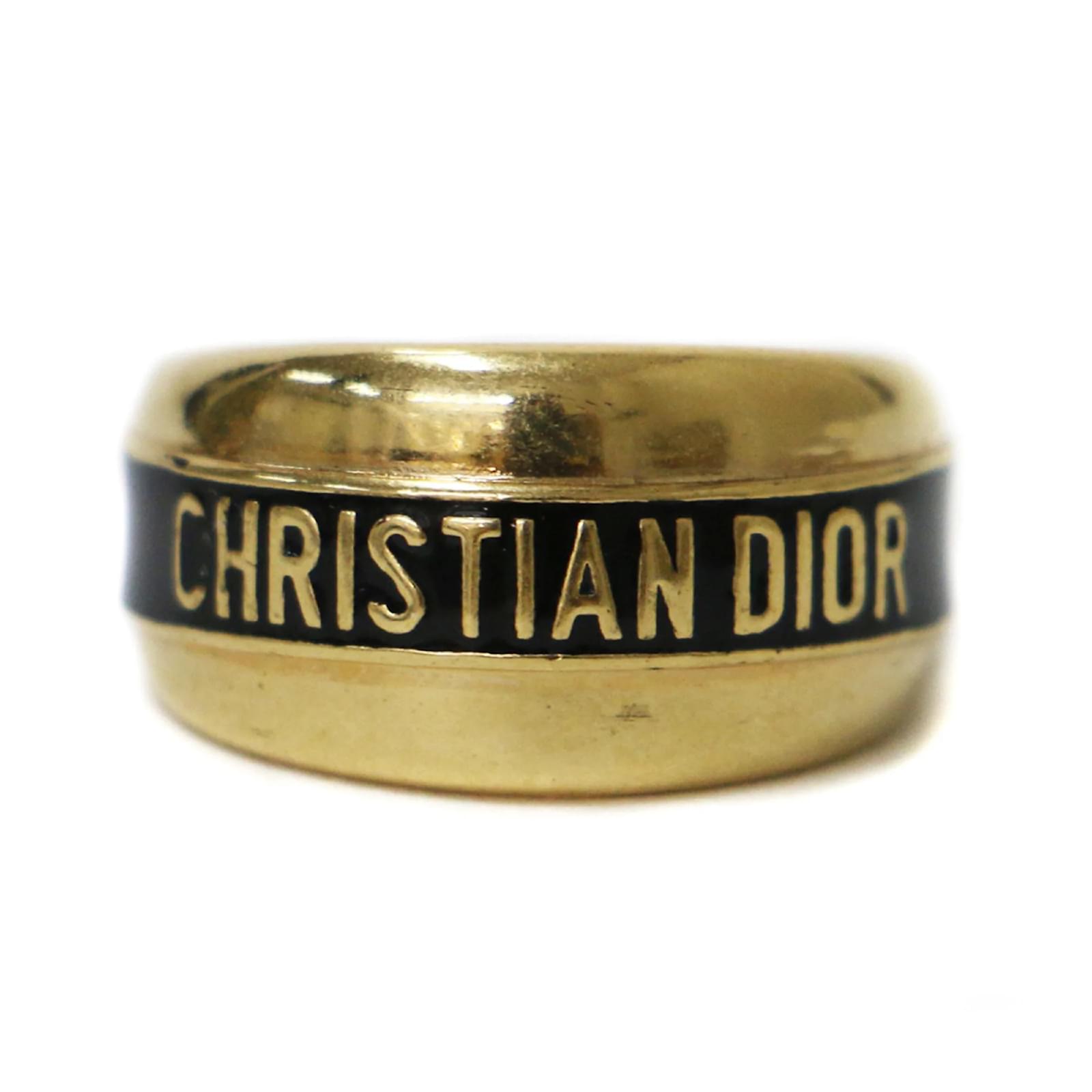 Christian Dior Black and Gold Band Ring Golden ref.1506615 - Joli 