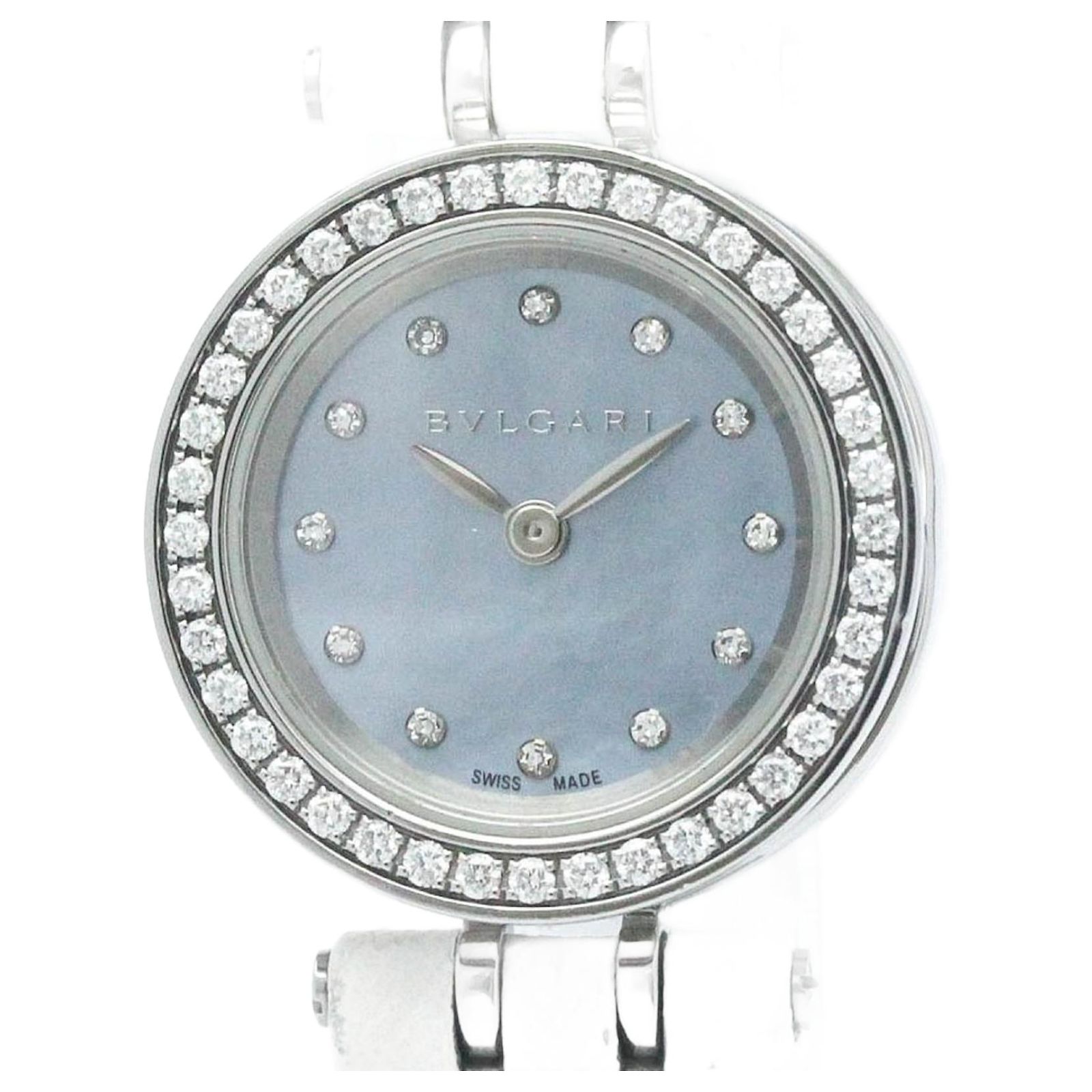 BVLGARI Bzero1 Watches BZ23S Diamond Bezel Blue shellDial Stainless Steel/... BVLGARI B-Zero1 Diamond Blue MOP Dial Steel Quartz Watch  main image 3