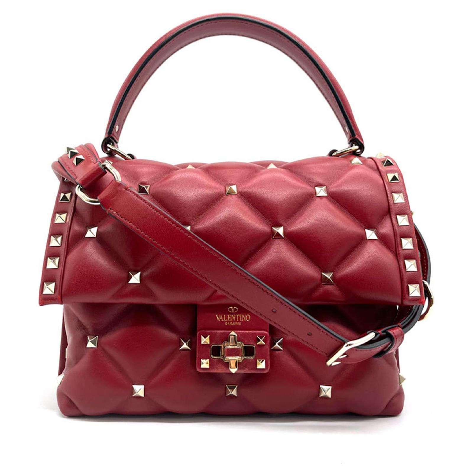 Valentino Garavani Red Leather Shoulder Bag Metal ref