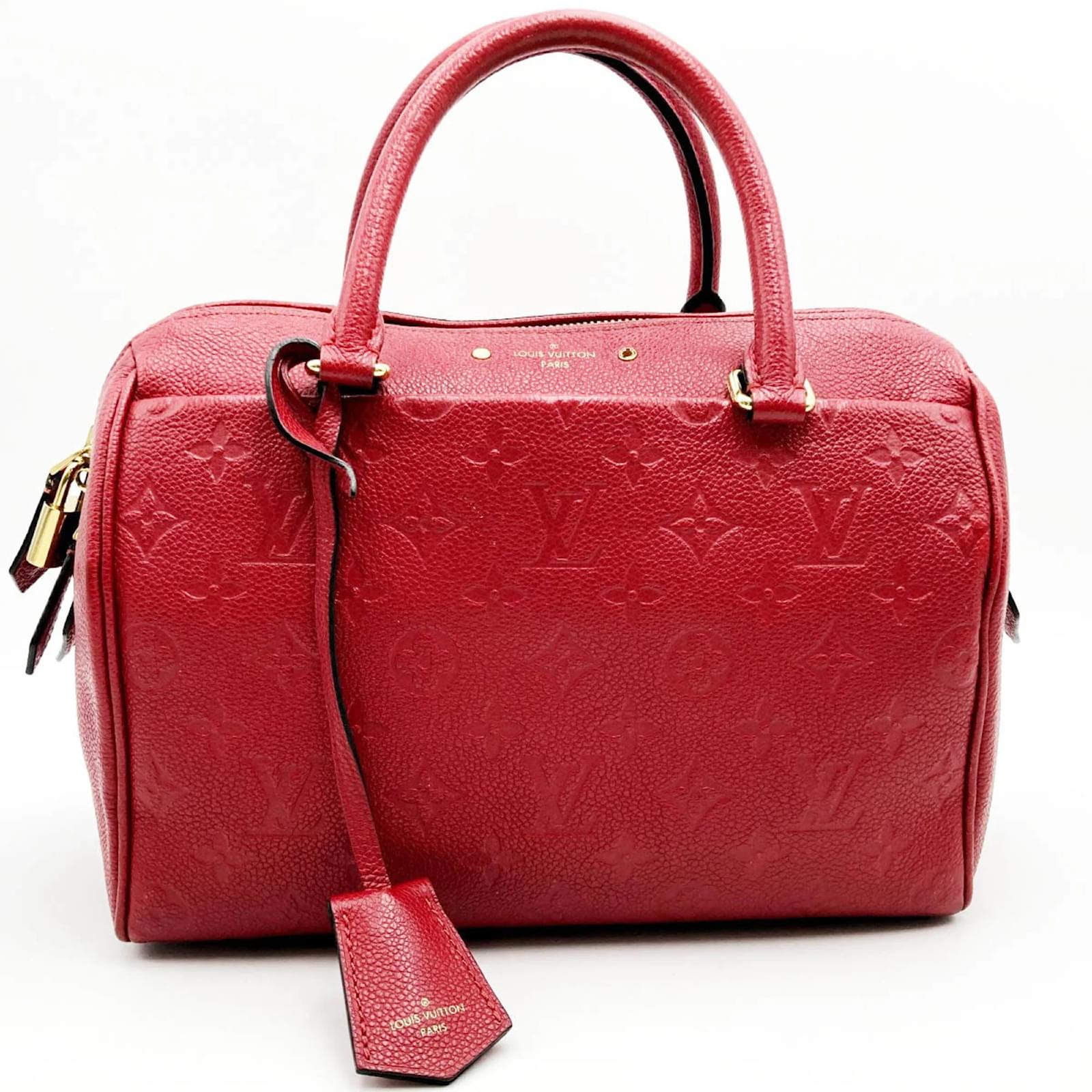 Louis Vuitton Speedy Bandouliere 25 Monogram Empreinte Handbag Red