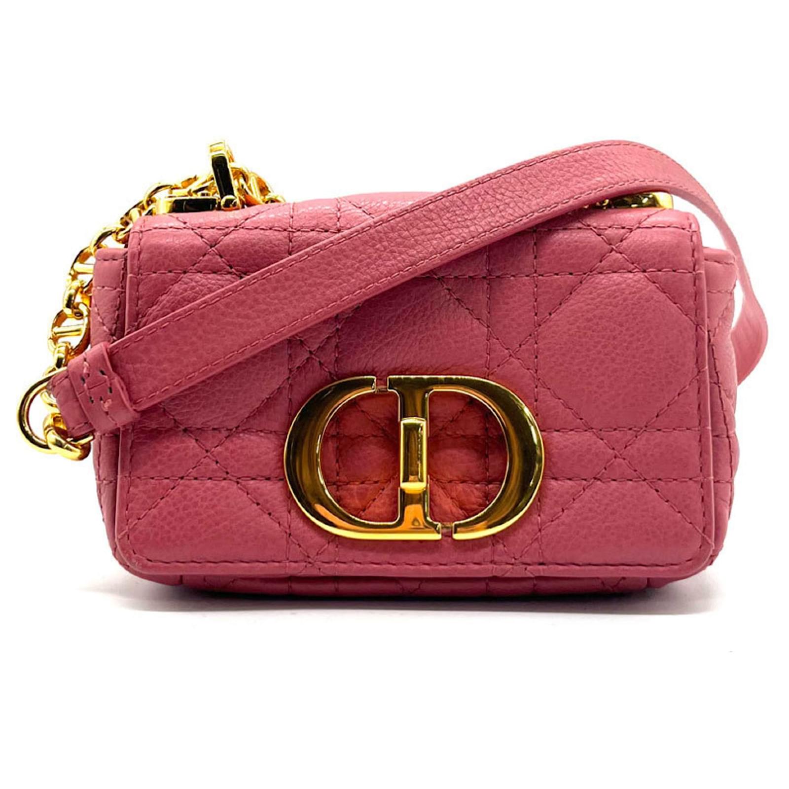 Christian Dior CARO Micro Leather Pink Shoulder Bag ref.1508074