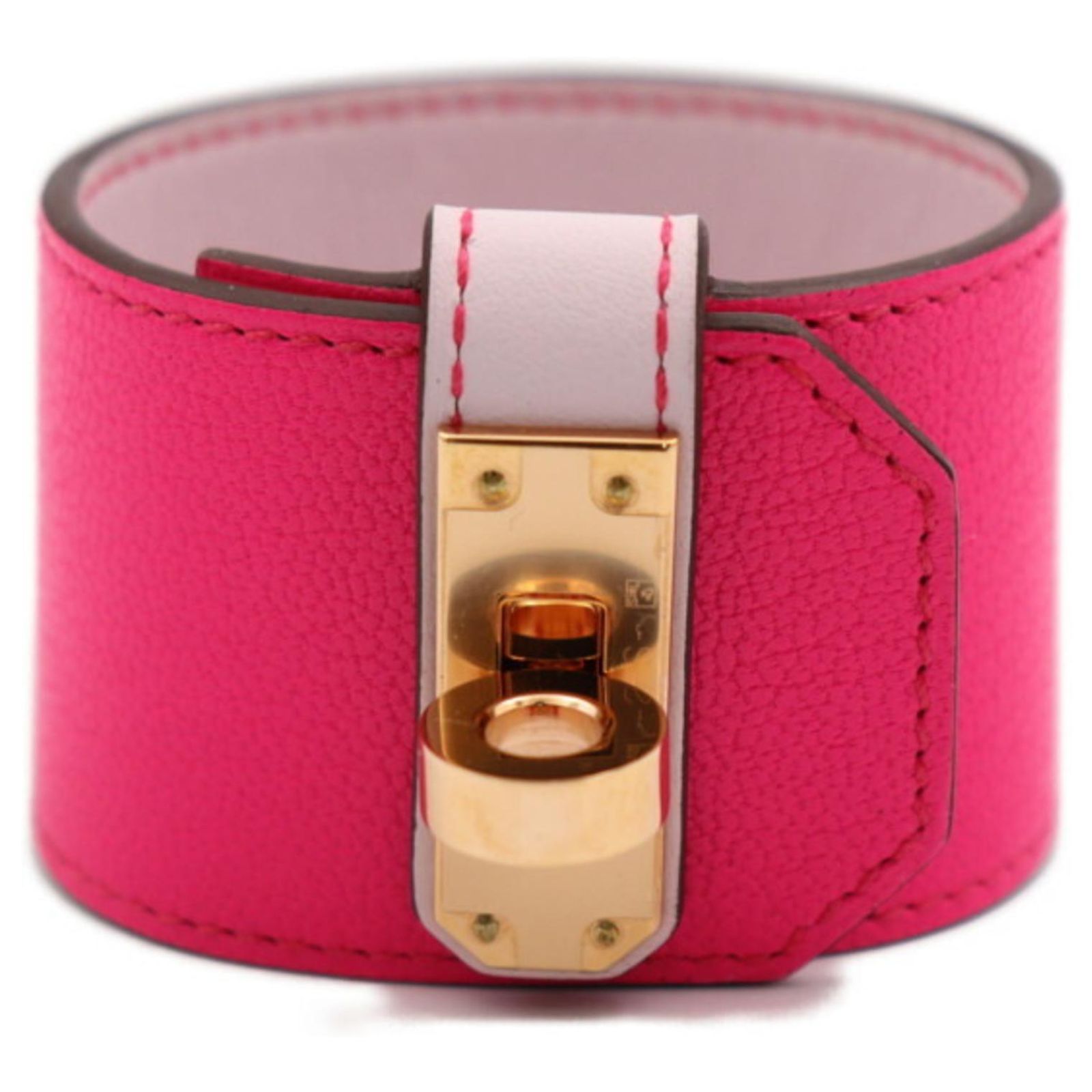 Hermès Bracelet Hermes Kelly Twist GM Cuir Rose ref.1508530 - Joli Closet