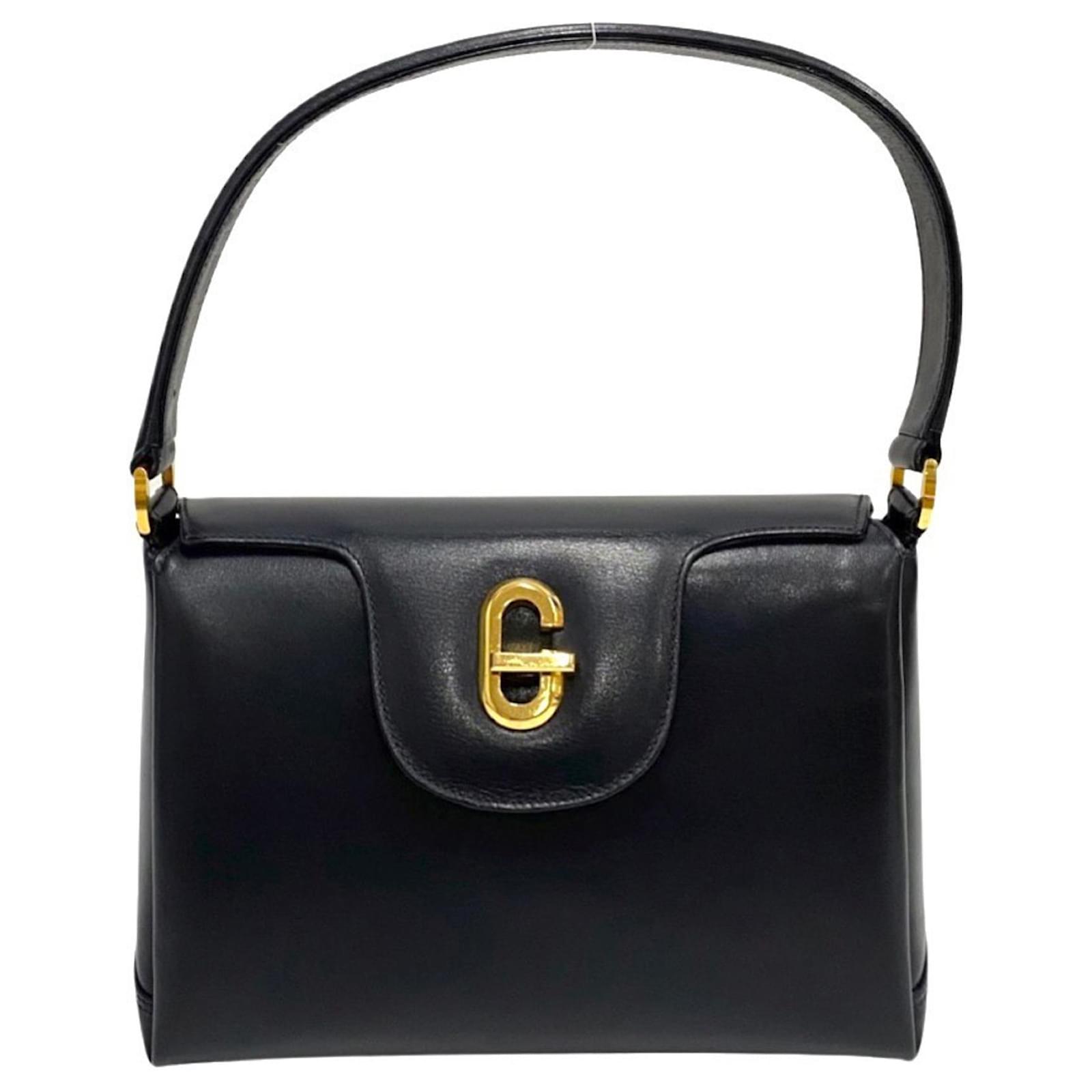 Gucci Vintage G Logo Leather Handbag Navy blue ref.1509126 - Joli