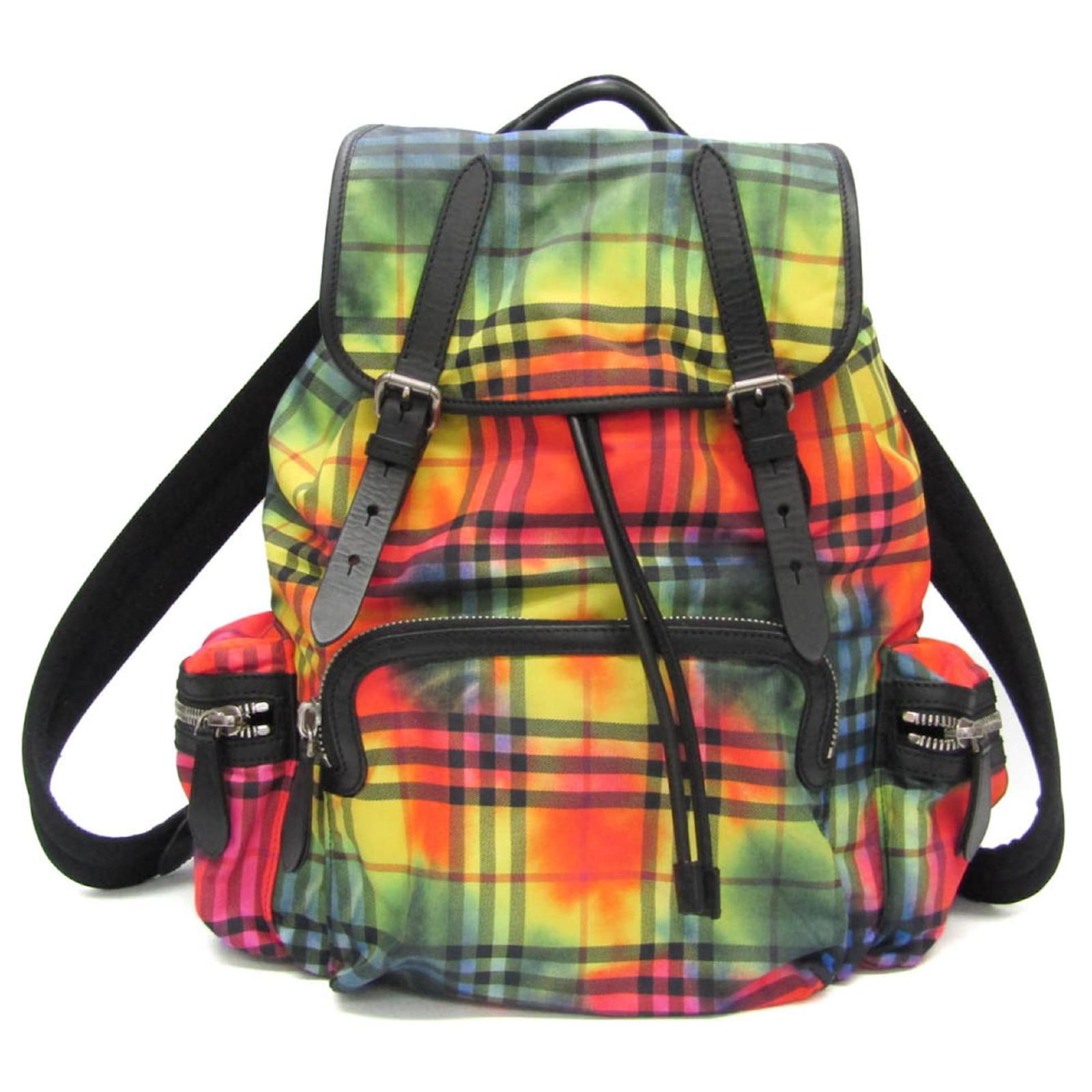 Burberry Rainbow Tie Dye Backpack Black Multiple colors Leather Nylon ref.1509160 Joli Closet