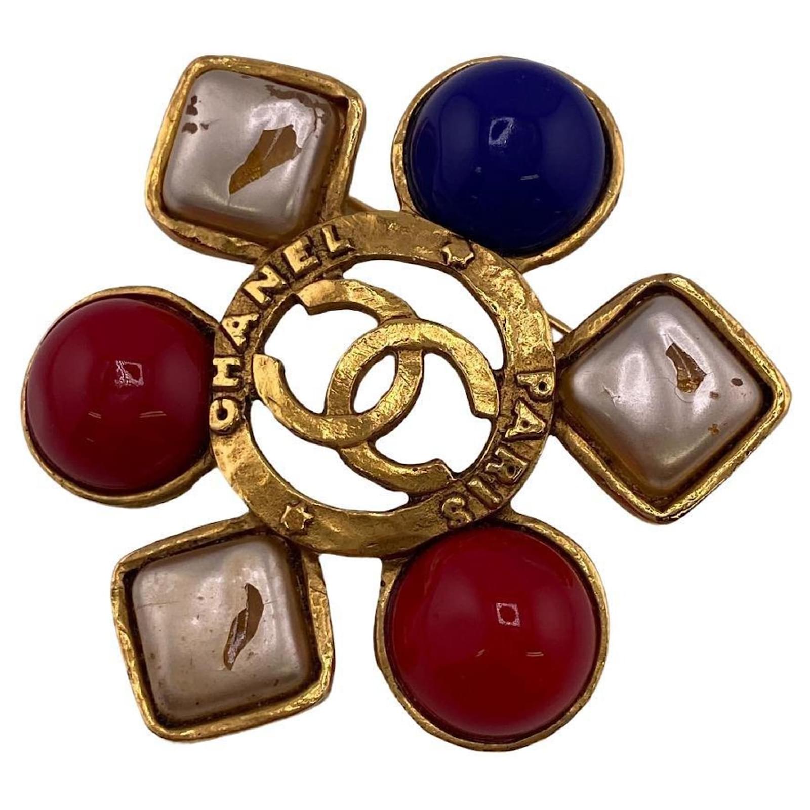 Chanel Vintage Coco Mark Brooch Golden Joli Closet