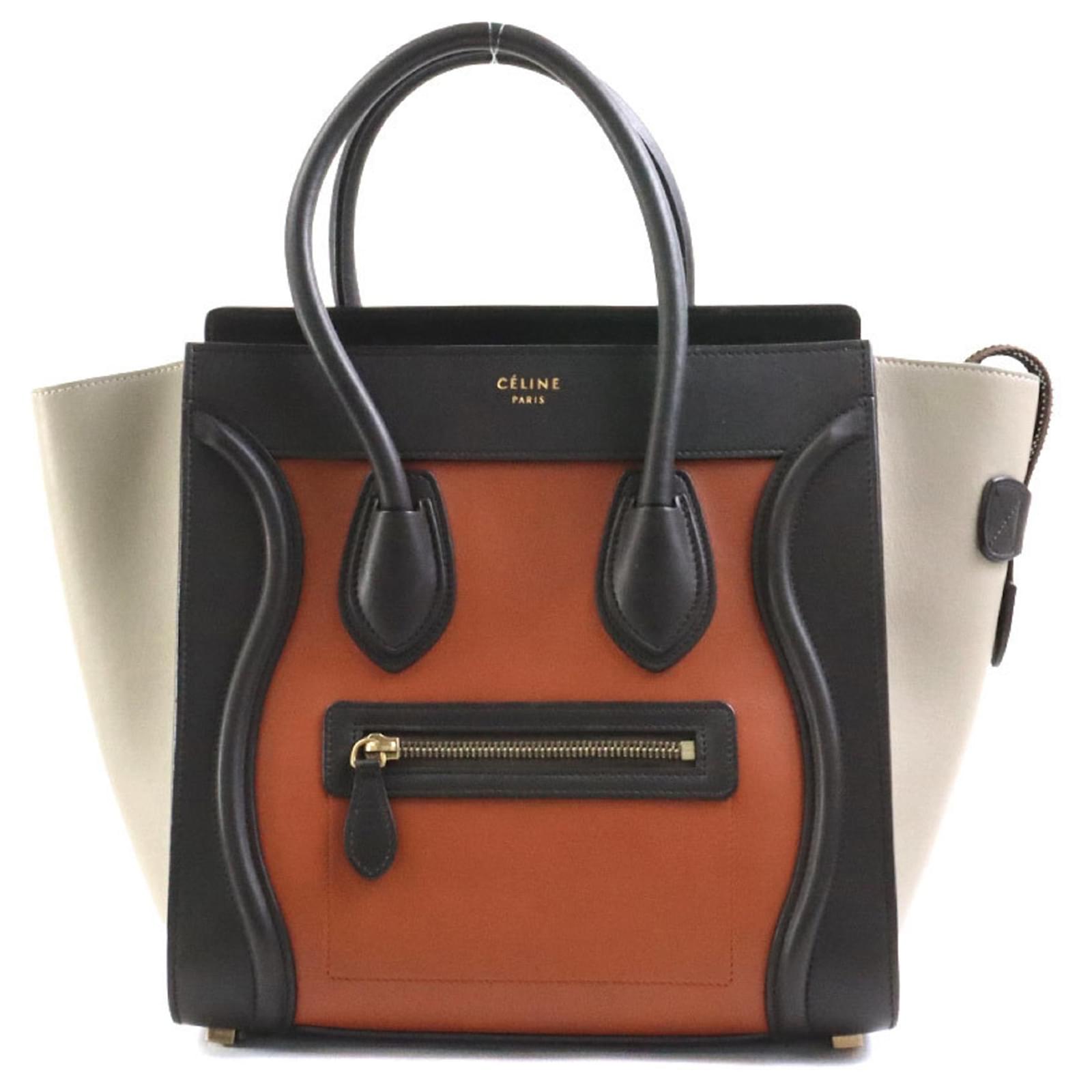 CELINE Luggage micro shopper leather Handbag black