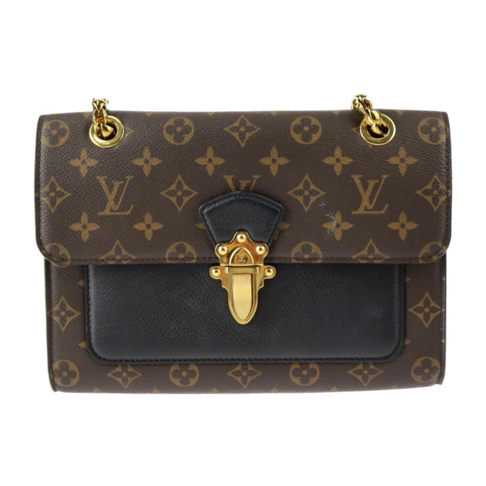 LOUIS VUITTONのショルダーバッグ Louis Vuitton Victoire Shoulder Bag Brown Black Monogram Patent