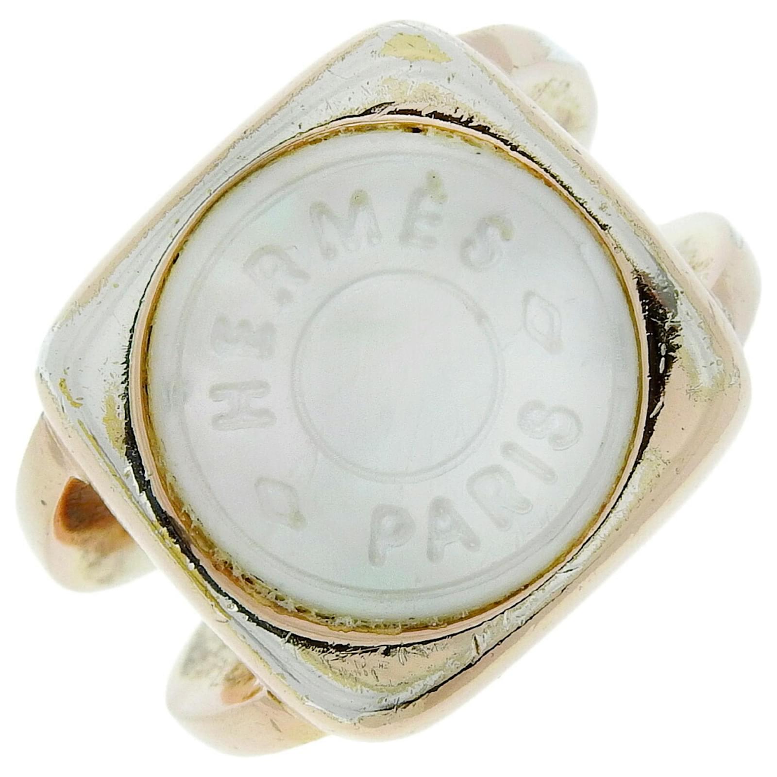 Ring Hermès Bague plaquée or Hermes Corozo Série Plaqué or ref