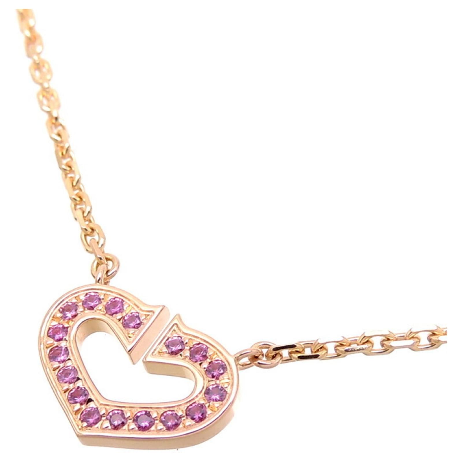 Collana Oro Rosa 9kt Carissima – Catenina A Maglia Curb Con Pendente Cuore Fluttuante, 46 Cm