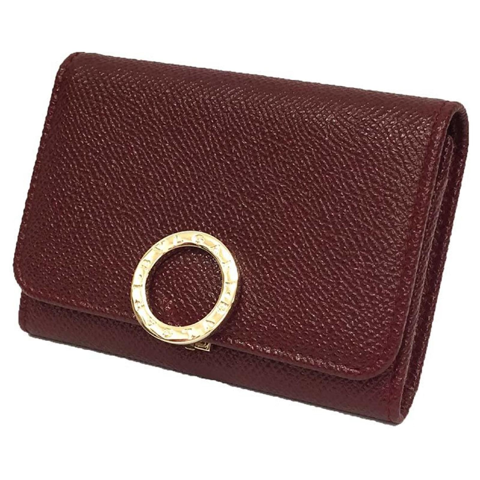 Bvlgari Men store Burgundy Dark Brown Wallet