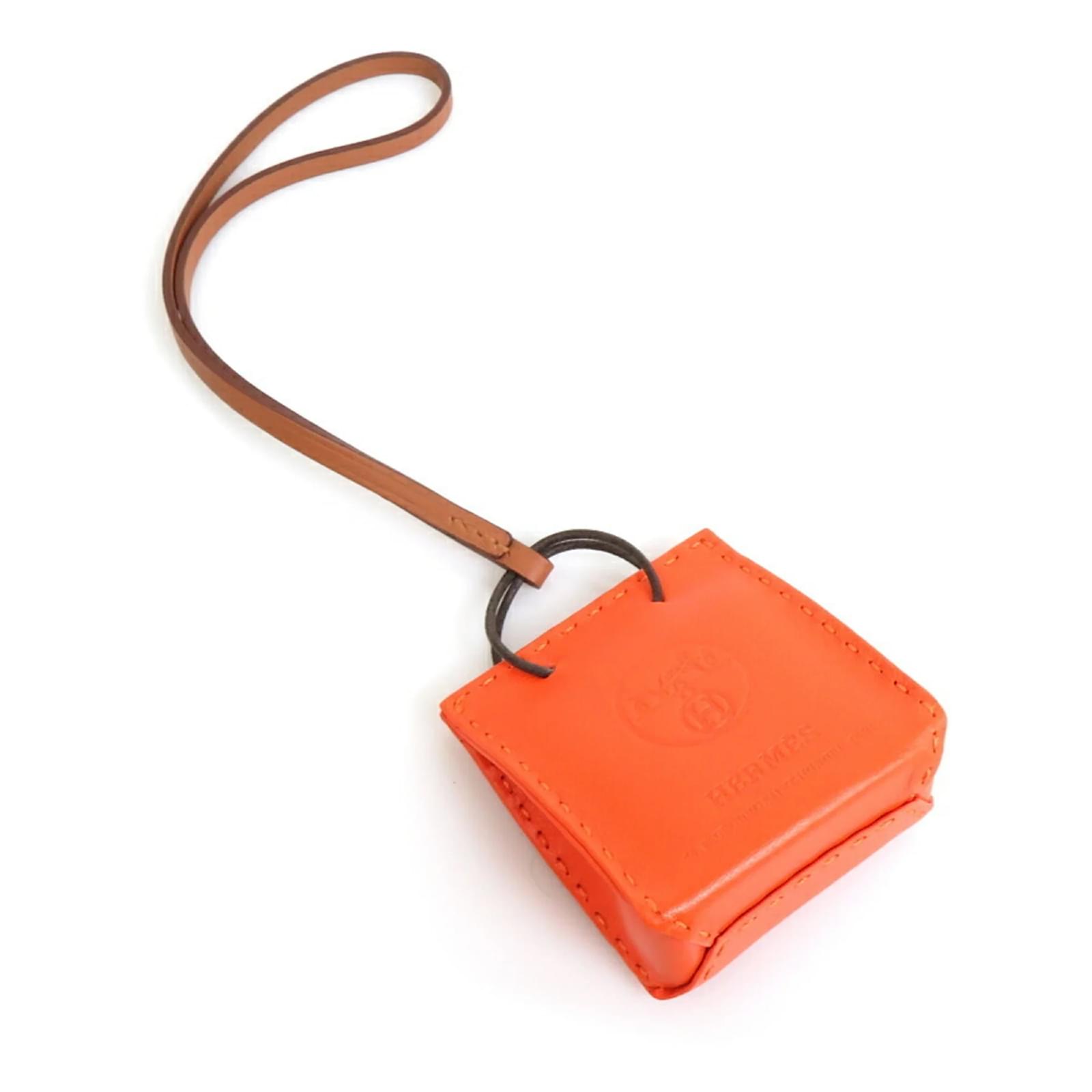 Hermes orange bag charm sale