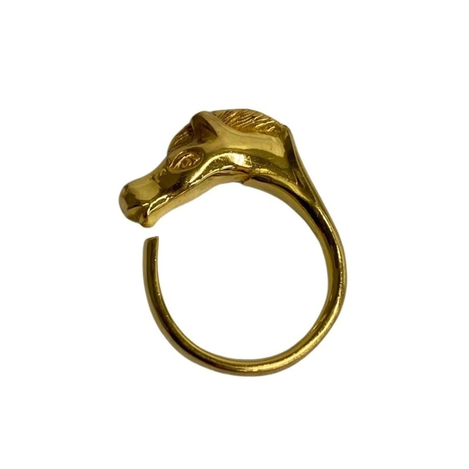 HERMES Gold Cheval Horse Ring vintage 【公式通販】
