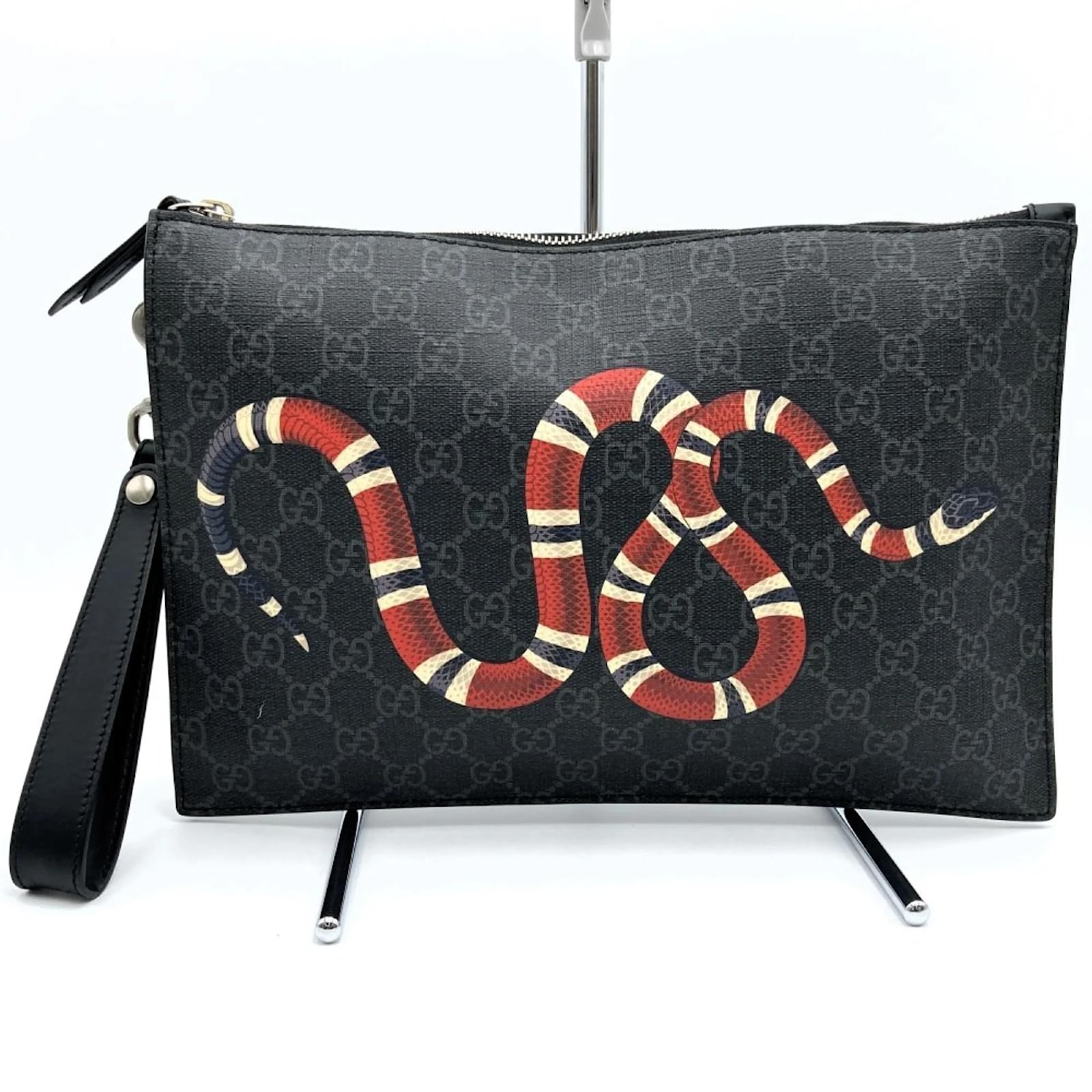 Bolso de Clutch Gucci GG Supreme negro Lienzo Joli