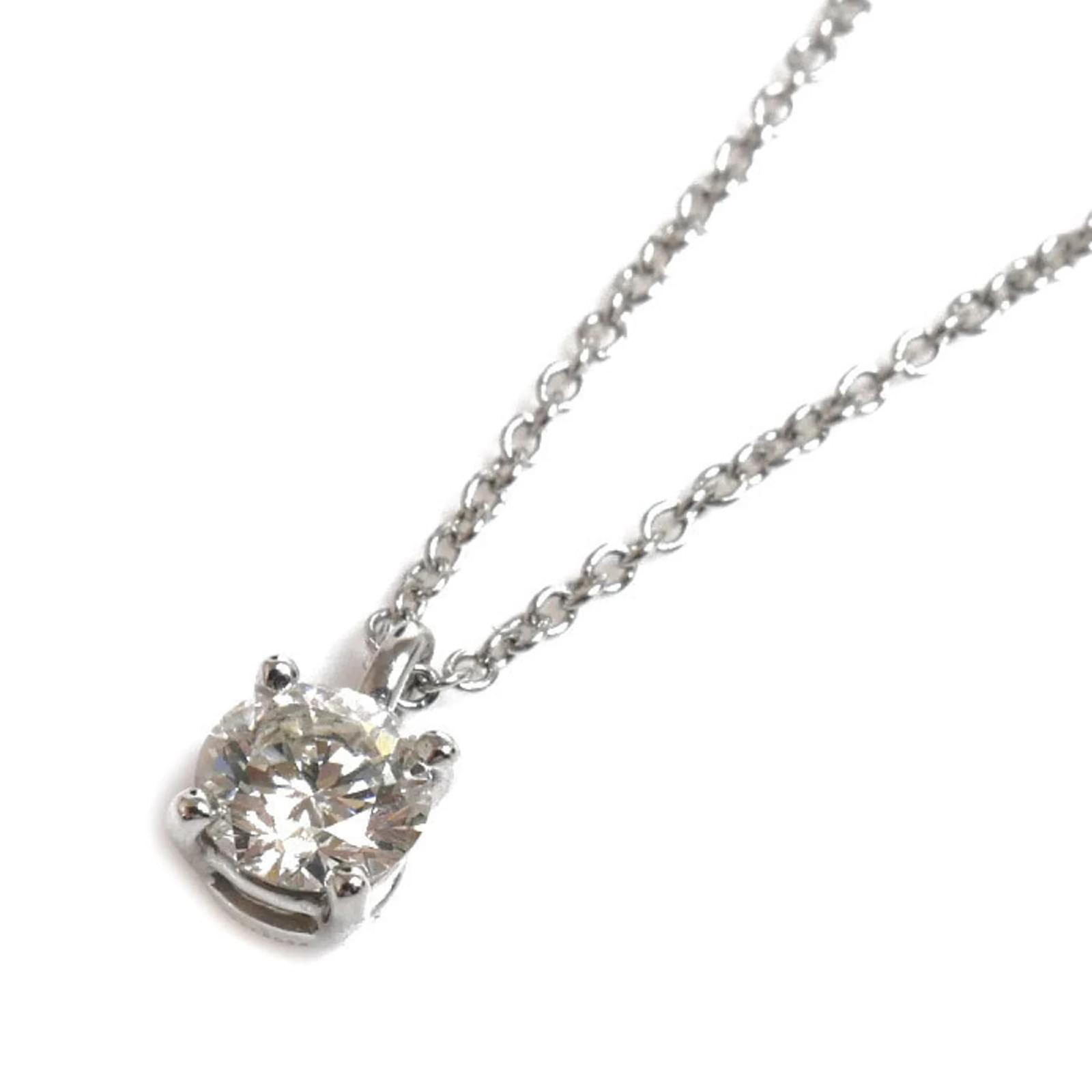 Tiffany Co. Platinum Solitaire Necklace ref.1512185 Joli Closet