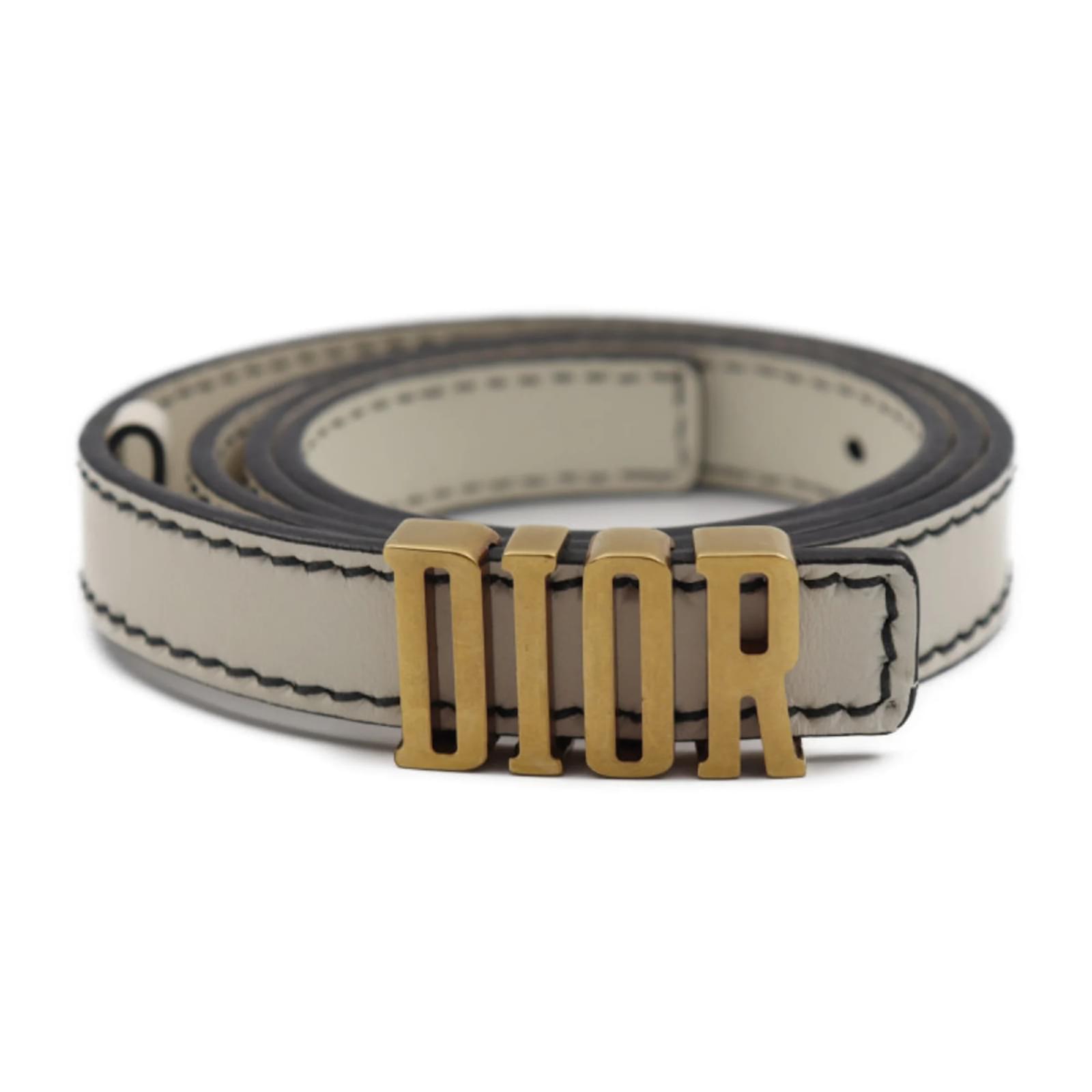 クリスチャン ディオール D-FENCE ベルト ゴールド Christian Dior D-FENCE Defense Belt Golden Cream ref.1512461