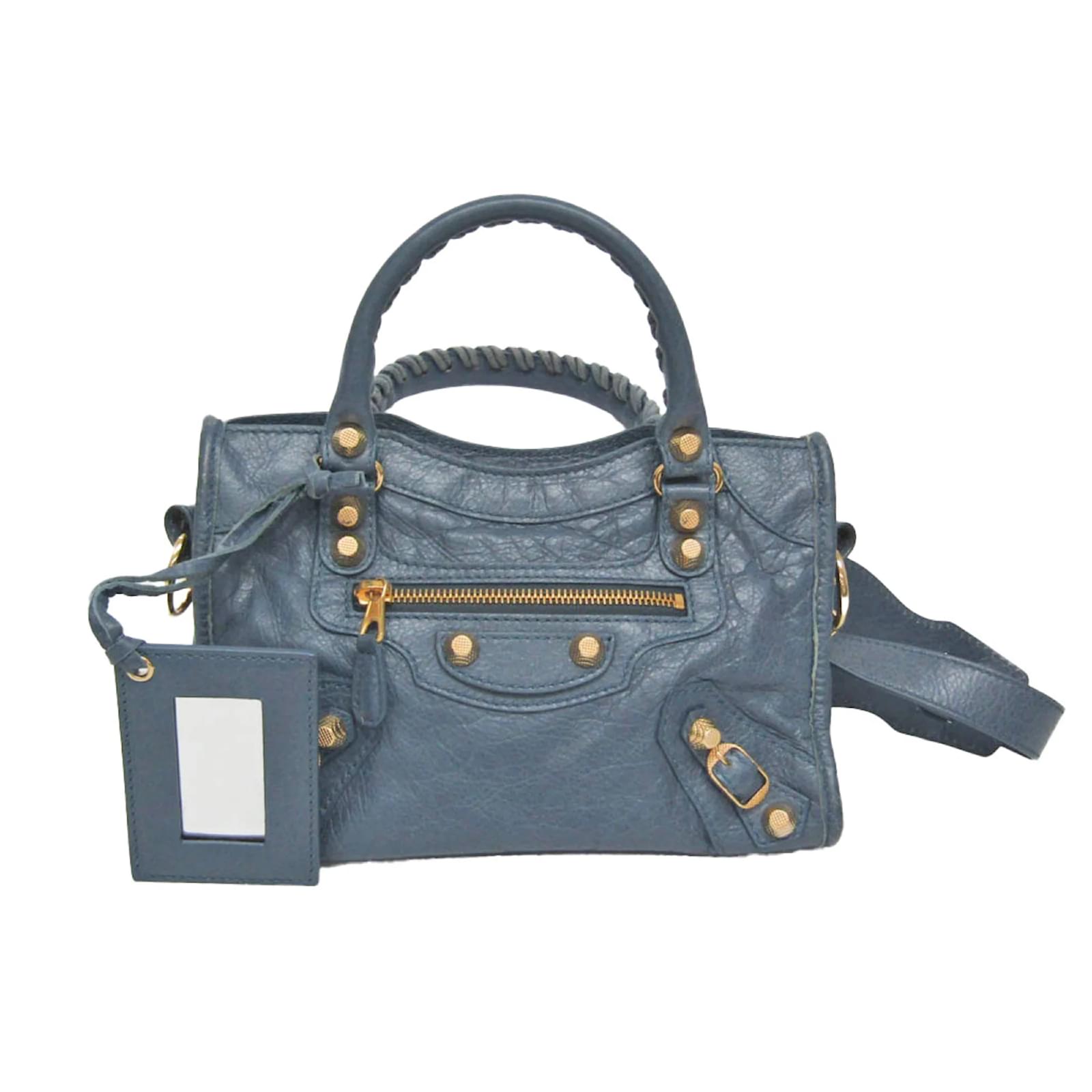 Balenciaga Giant Mini City 309544 Handtasche Blau Leder ref.1512569 Joli Closet