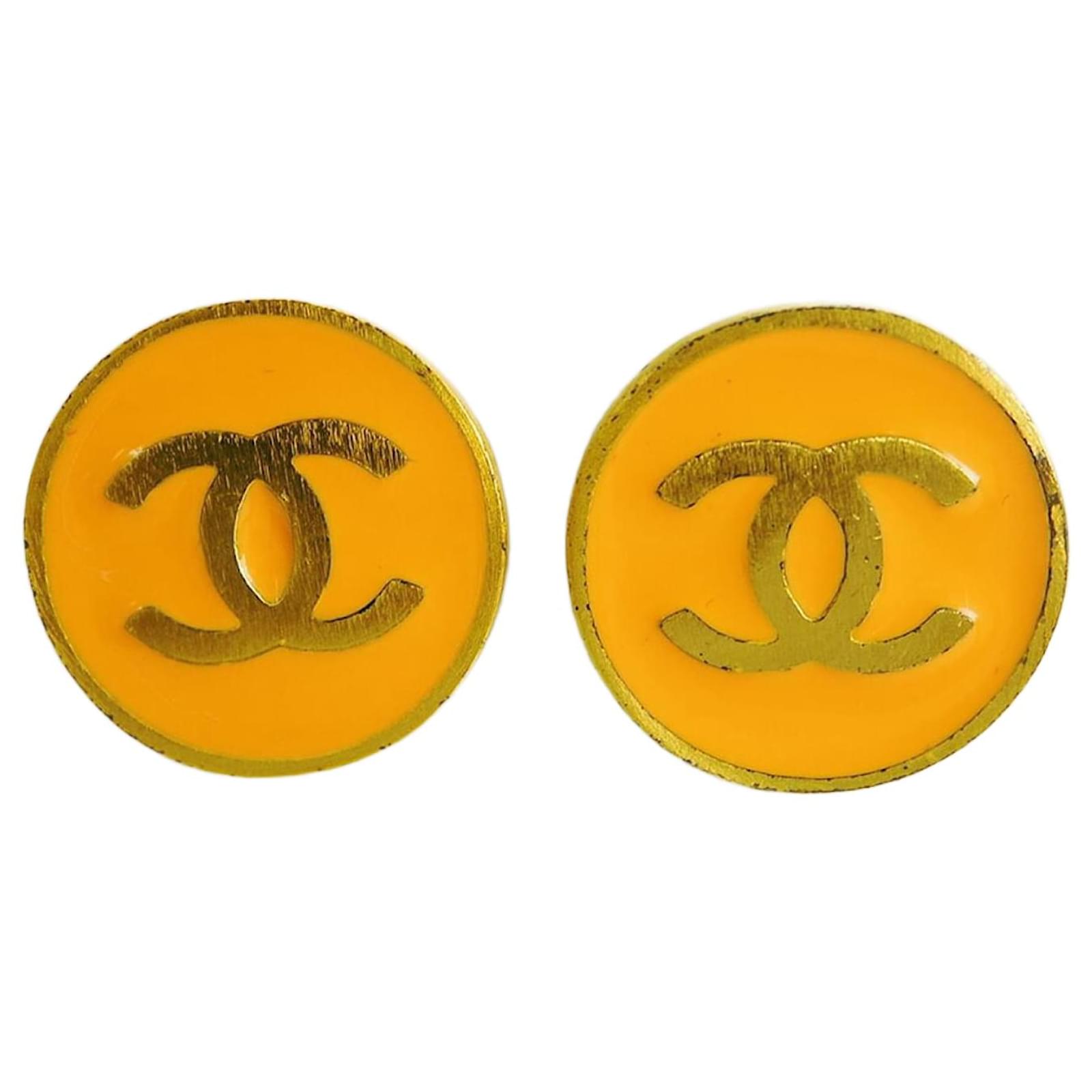 Chanel Coco Earcuff Earrings Black Orange Metal Joli - Main Image