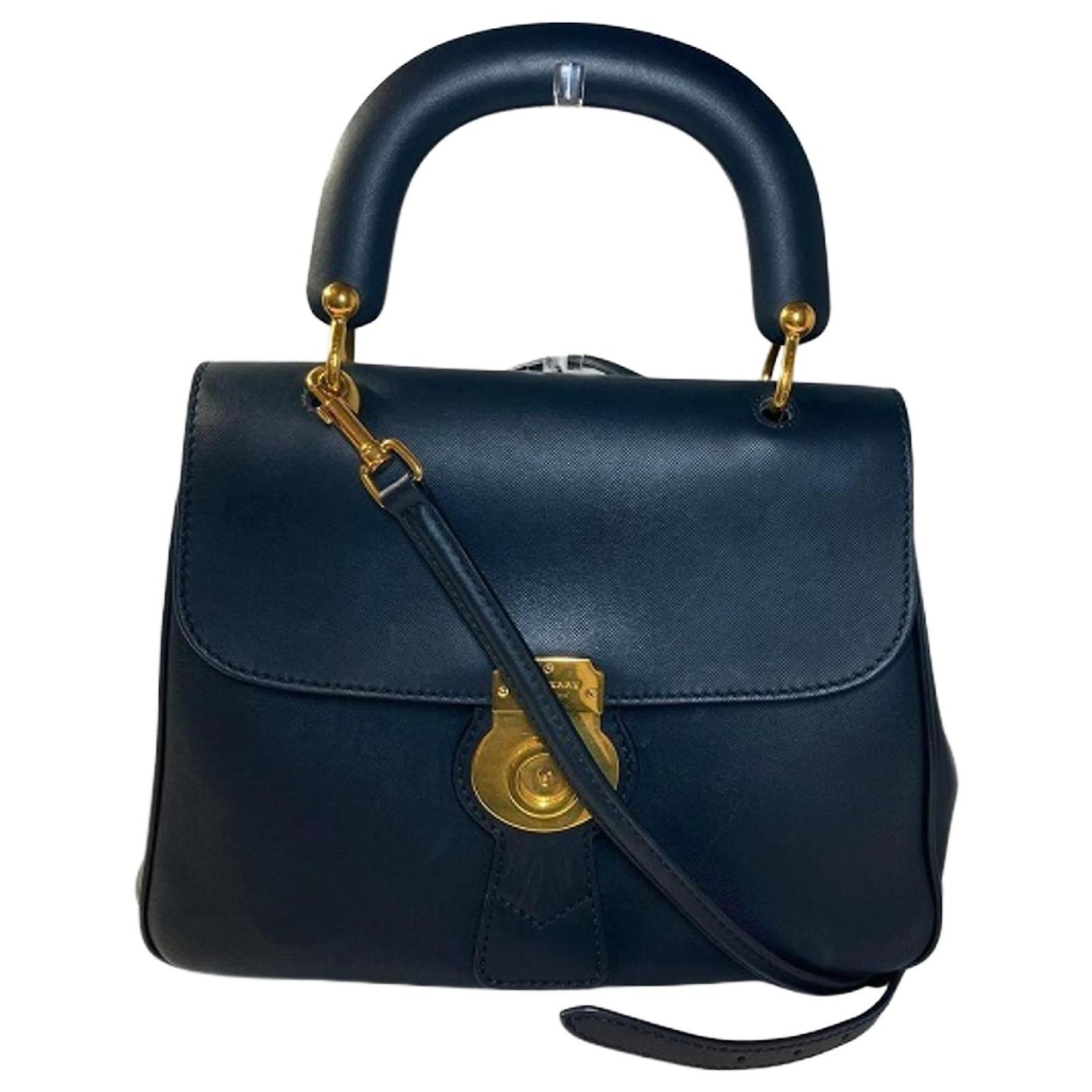 Burberry Top Handle DK88 2way Bag Black Leather ref.1514110 - Joli 
