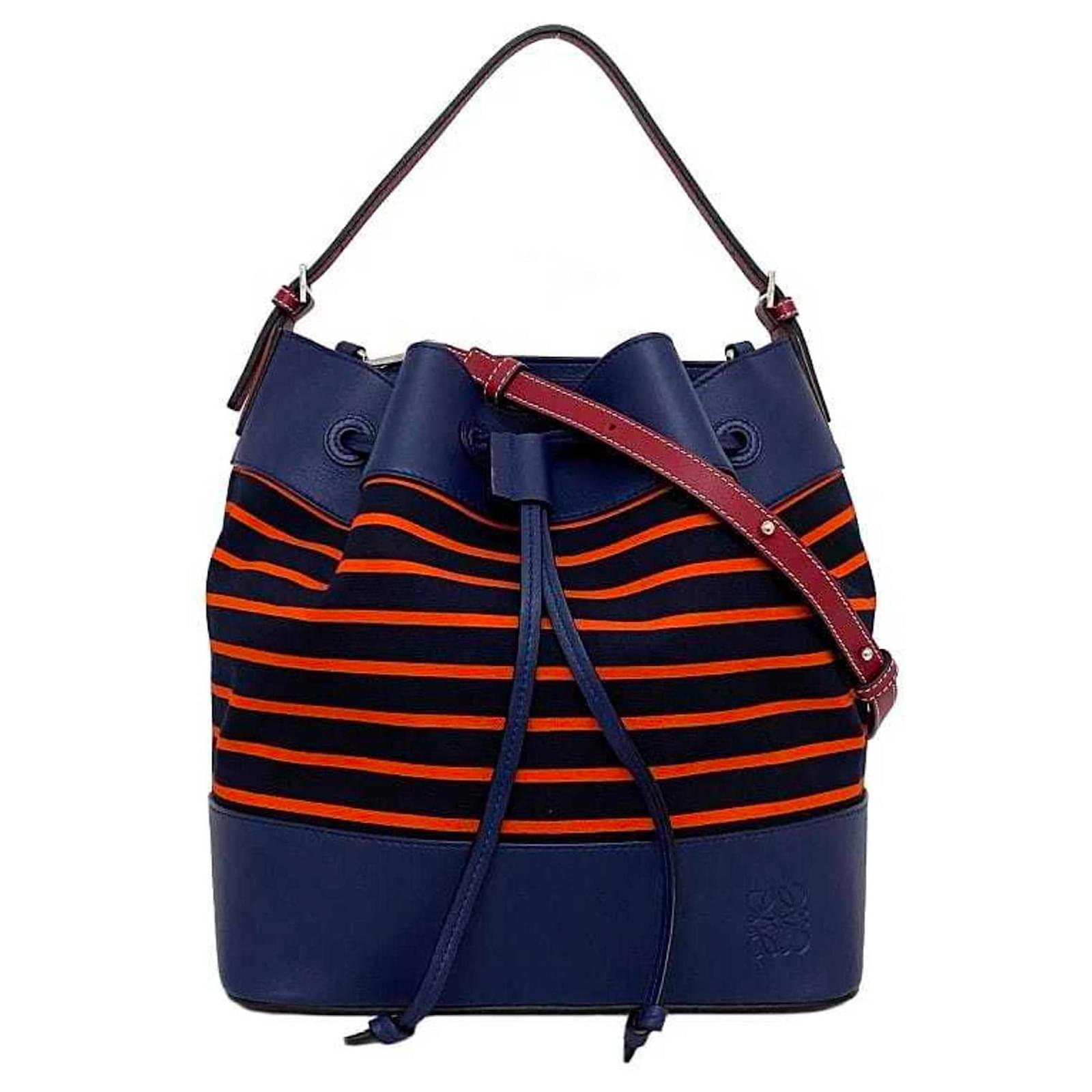 Loewe Midnight Shoulder Bag Black Orange Dark red Navy blue Leather Cloth  ref.1515268 - Joli Closet