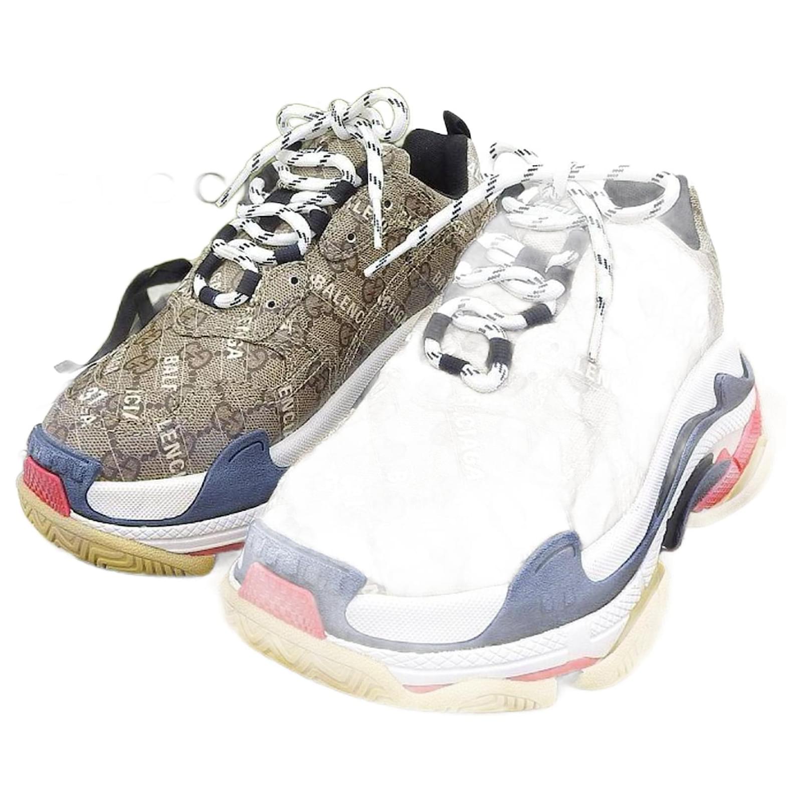 Gucci Balenciaga The Hacker Project Triple S Sneakers Brown White Beige ref.1515472 Joli Closet