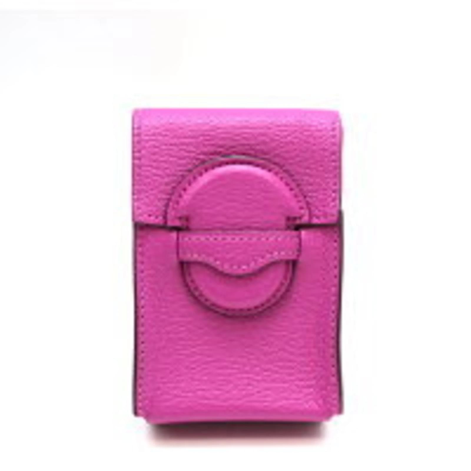 Hermès Hermes Pink Chevre Leather Cigarette Case Diamond
