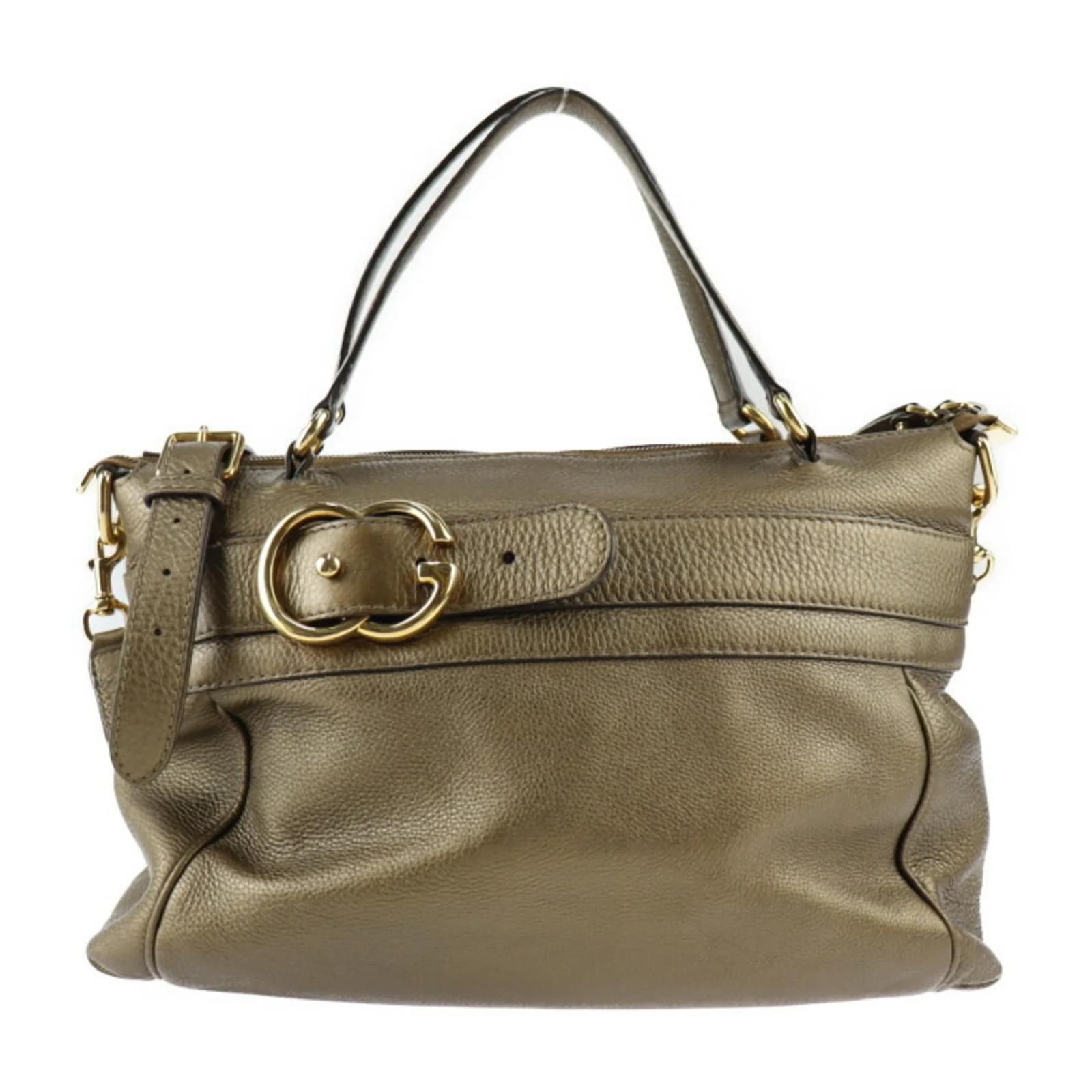 GUCCI ロゴパターン ハンドバッグ Gucci Handbag 269963 in Bronze Leather ref.1516099 - Joli Closet