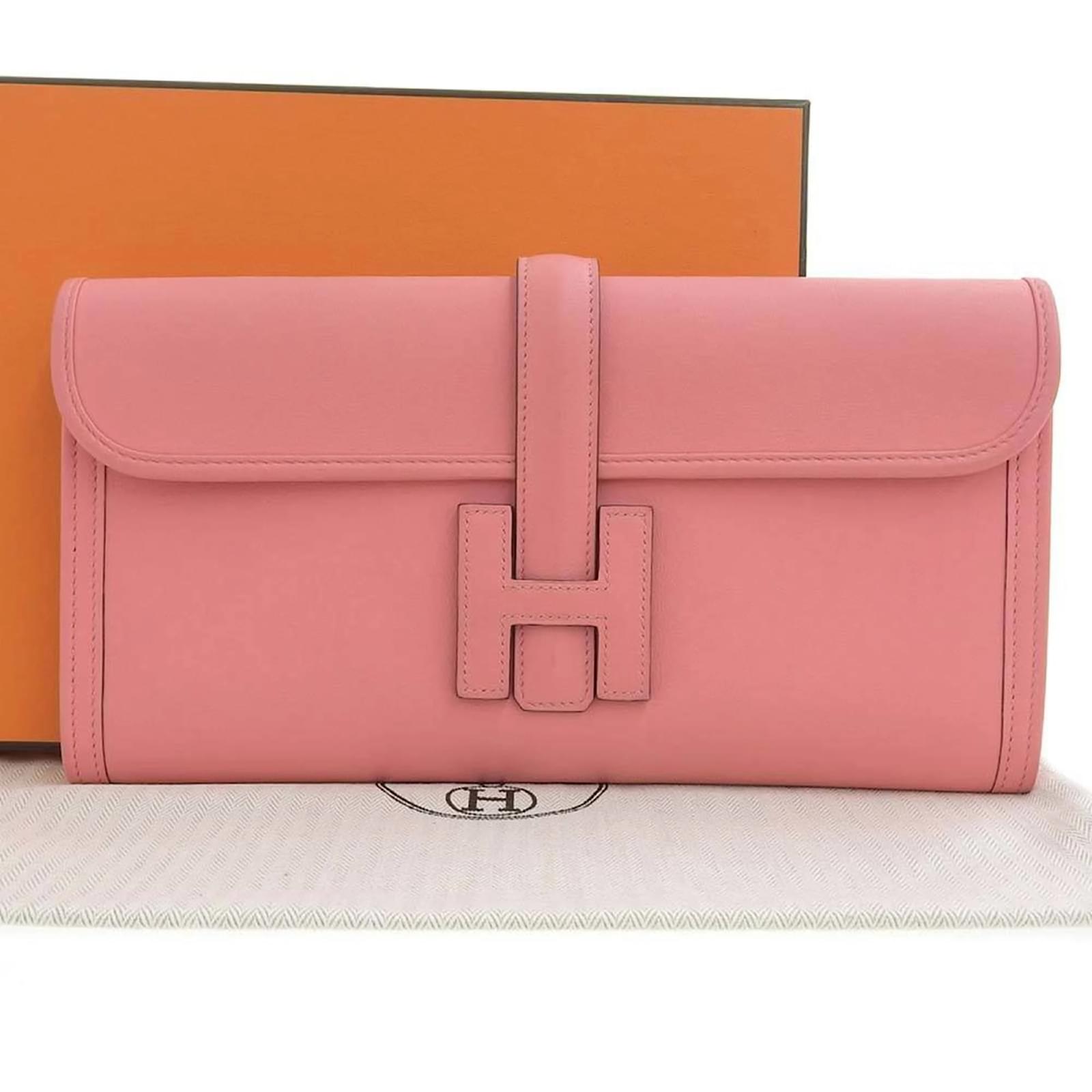 Hermès Hermes Jije Elan 29 Clutch Bag Pink Leather