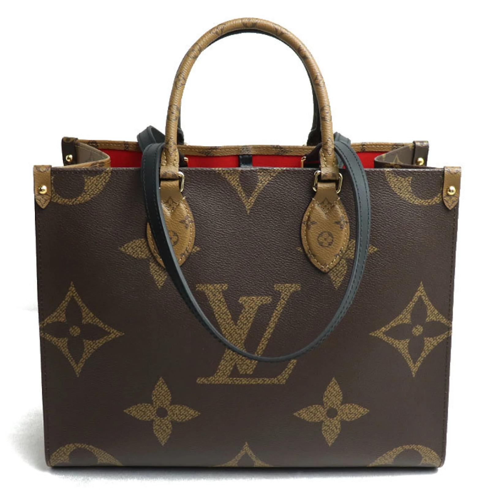Tas Lv Tote Bag Original Louis Vuitton On The Go MM Tote Bag Brown