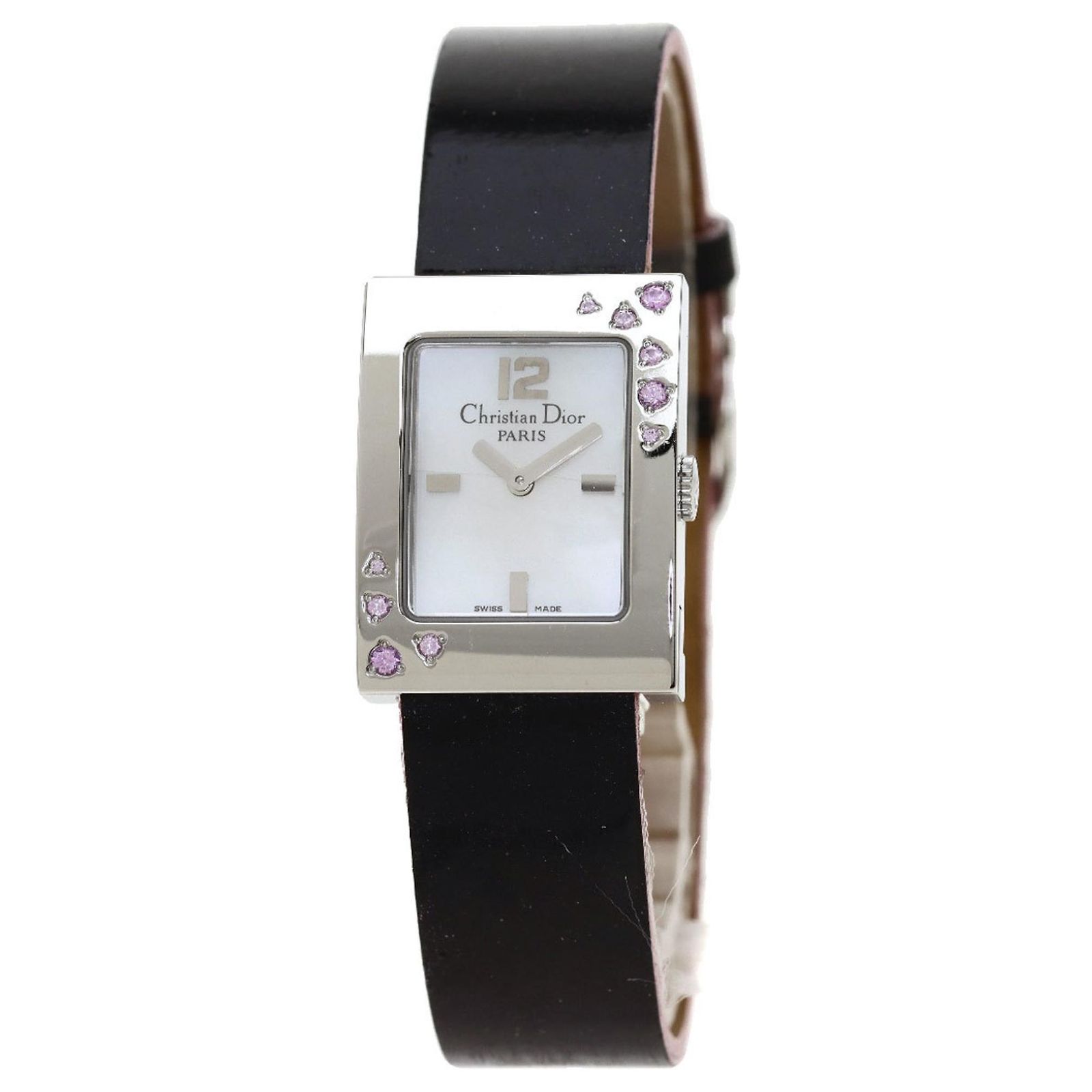 Dior Maris Shell Dial Watch Stainless Steel Leather Christian Dior Dior D78-109 Maris Square Watch Christian  main image 4