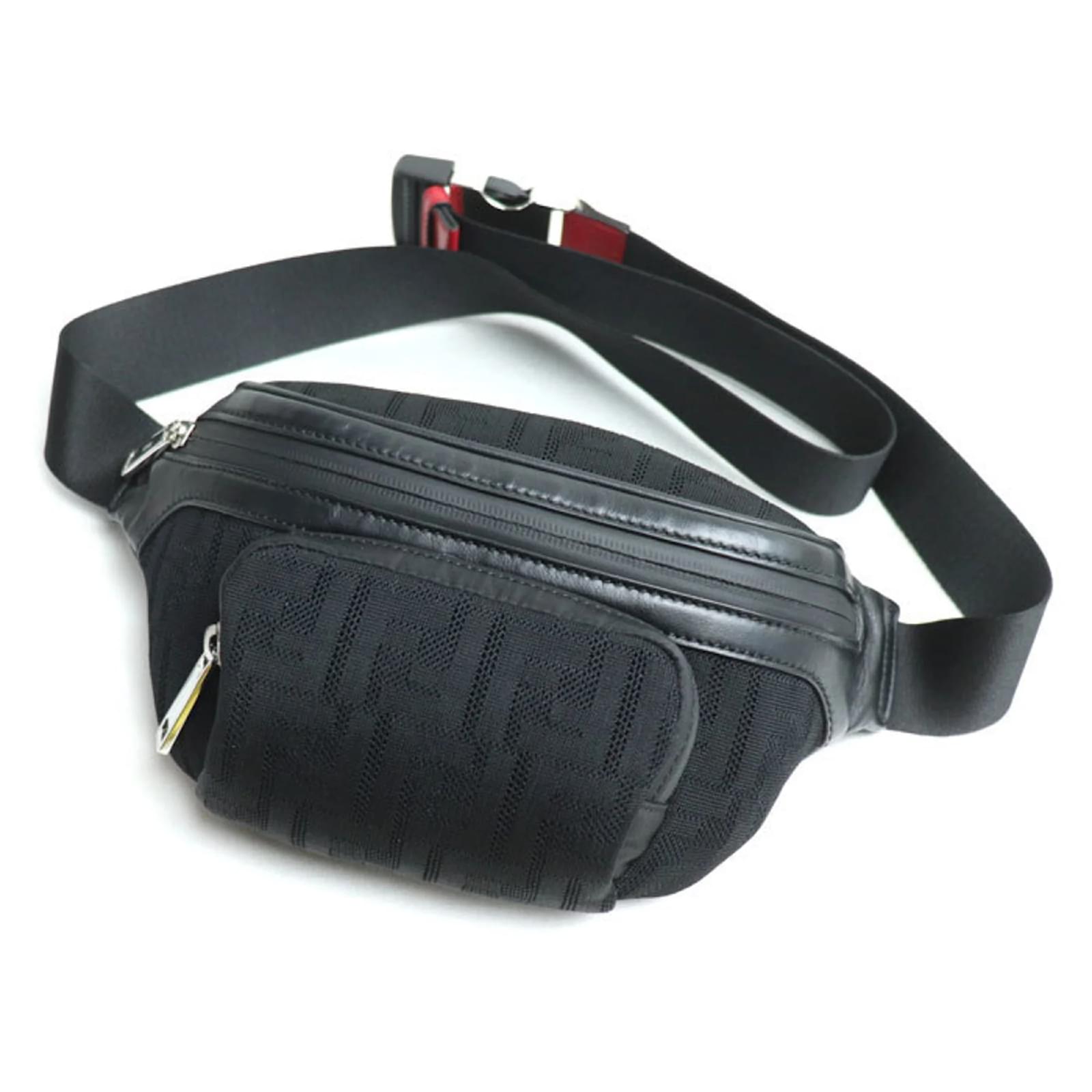 Fendi Mesh Gürteltasche Schwarz Polyester Nylon Joli