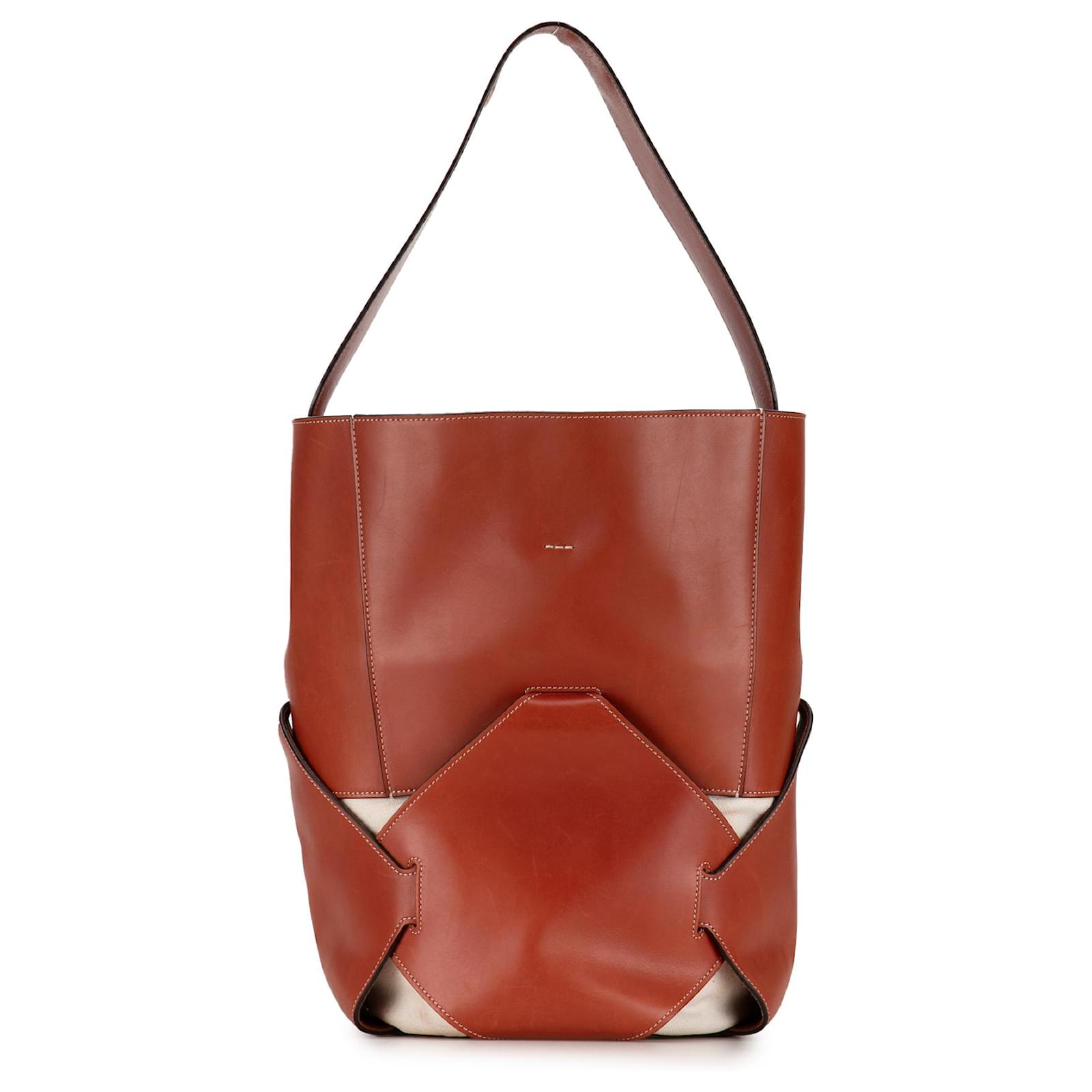 Céline Celine Brown Large Holdall Bucket Bag Leather Pony-style