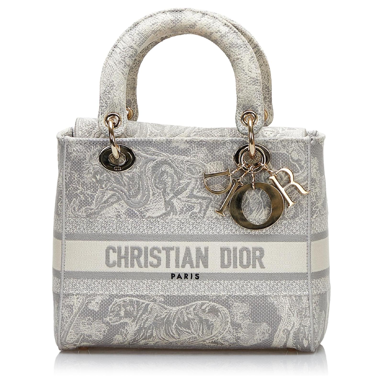 DIOR Handtaschen Stoff Grau Leinwand Joli Closet