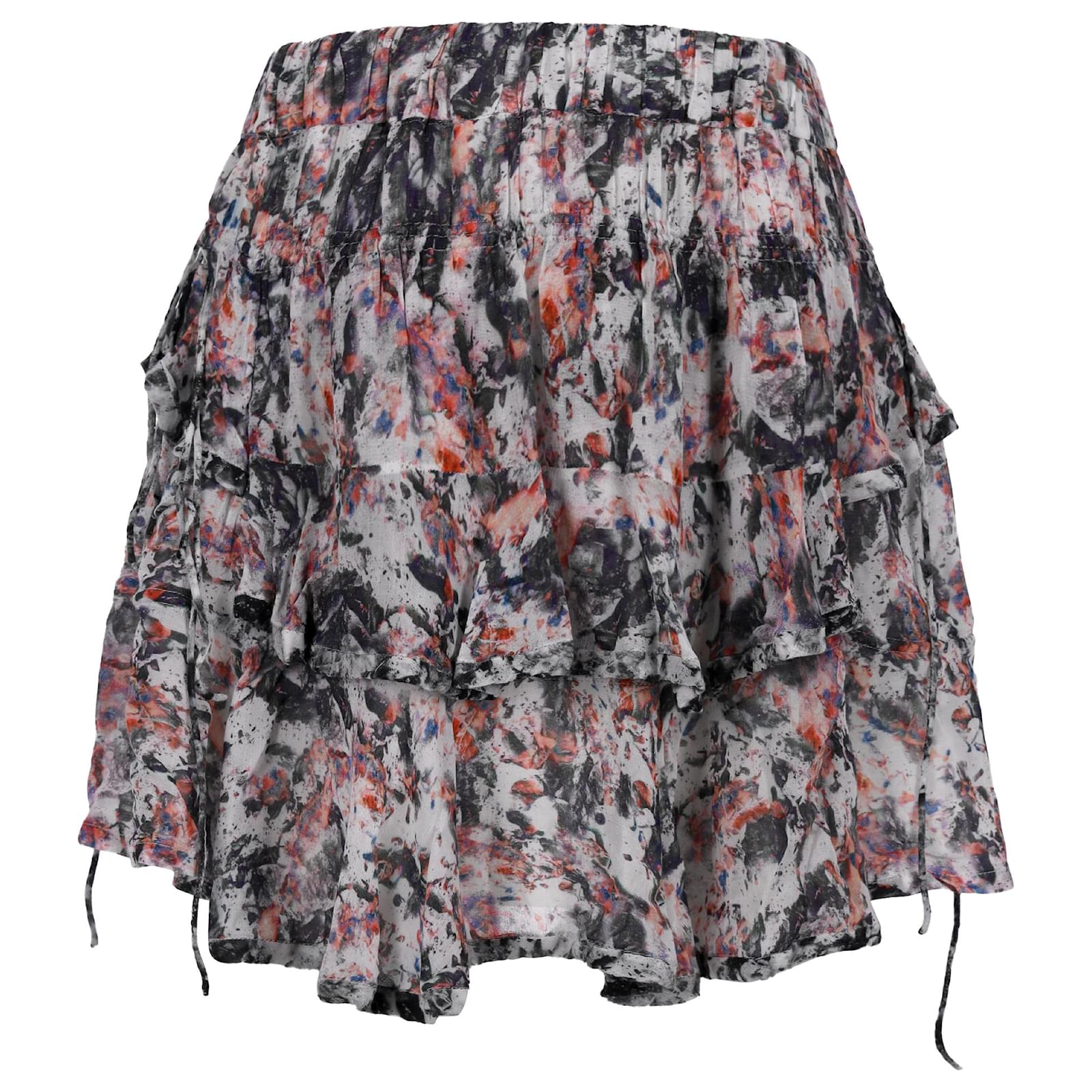 Iro Paris Megan Printed Ruffle Mini Skirt in Multicolor Viscose Cellulose fibre ref.1523165 Joli Closet