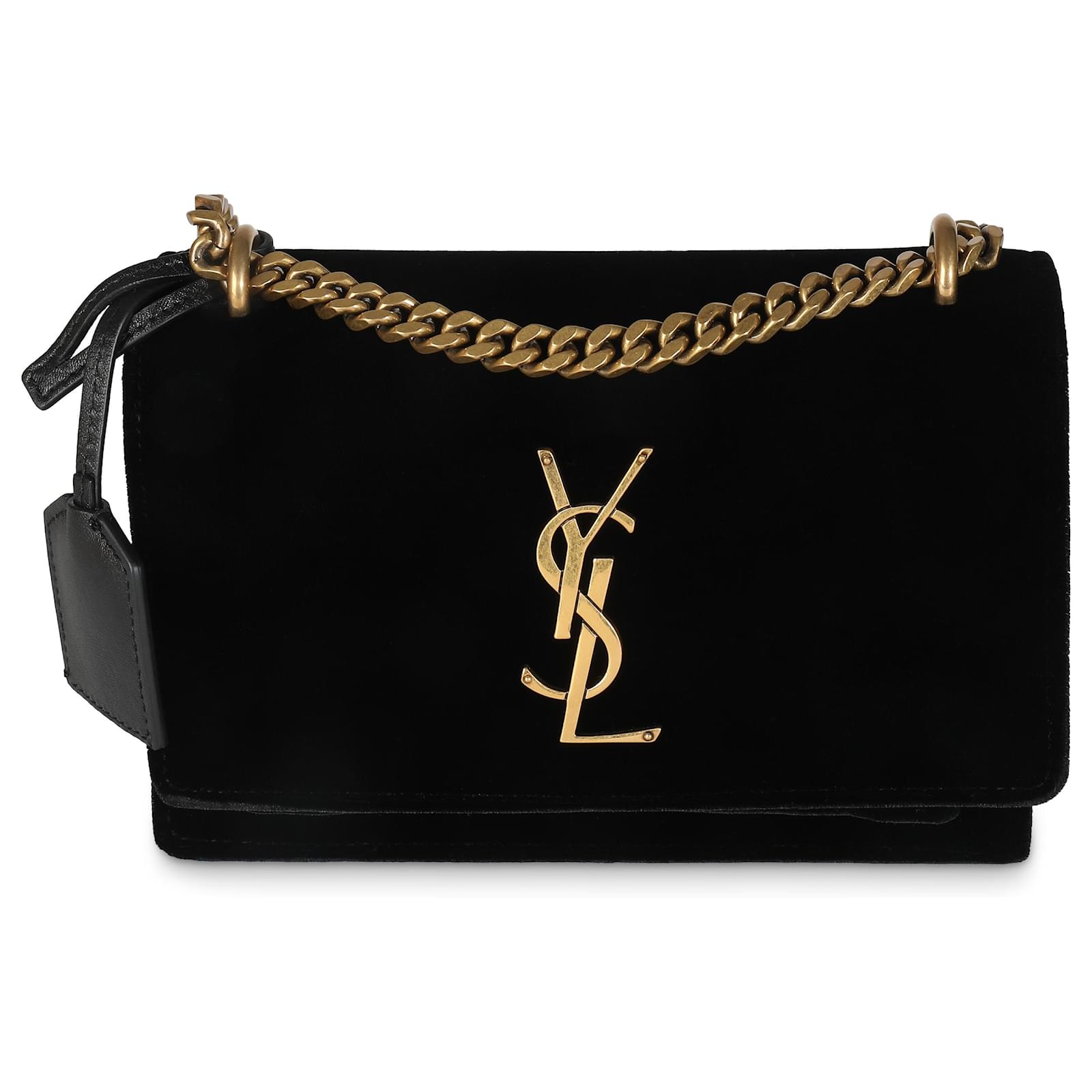 Saint Laurent Black Velvet Small Sunset Bag ref.1525932 Joli Closet