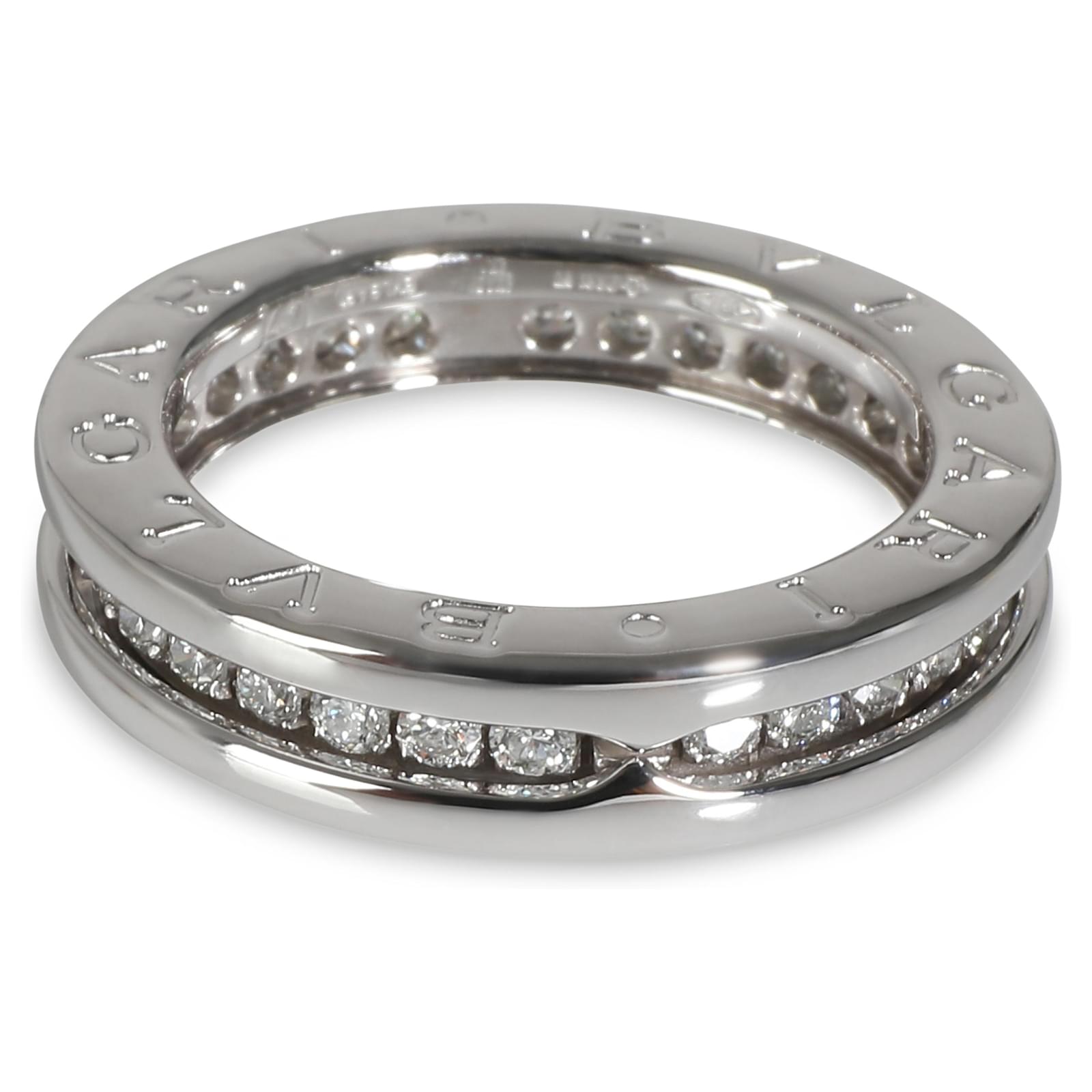 g4072　BVLGARI　B-ZERO1　K18WG　XS　リング　USED　美品　#47 BVLGARI 1 B-zero1 4 bands Ring K18 YG WG US#4-3⁄4 P0044001