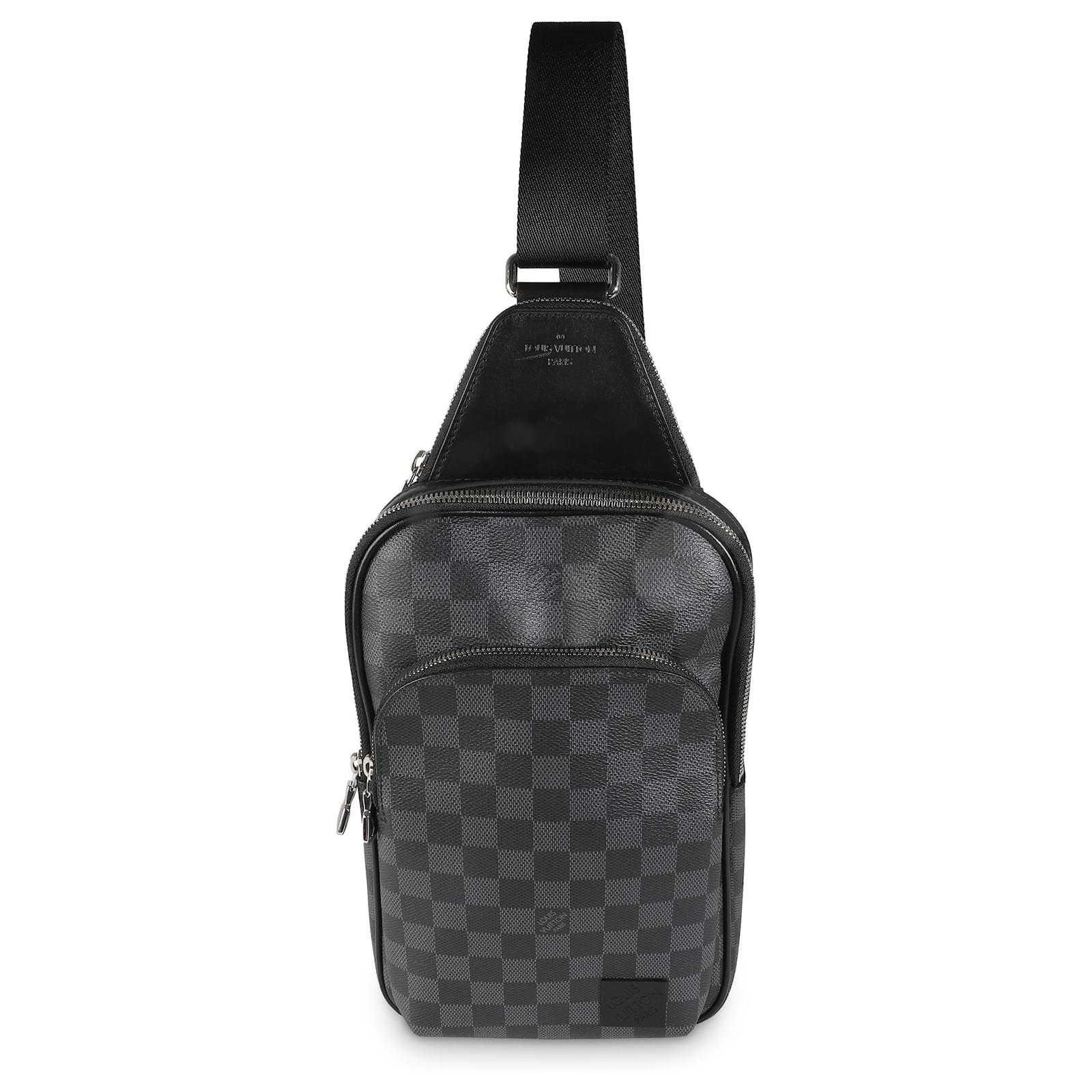 Borsa a tracolla Avenue in tela Damier Graphite Louis Vuitton Nero