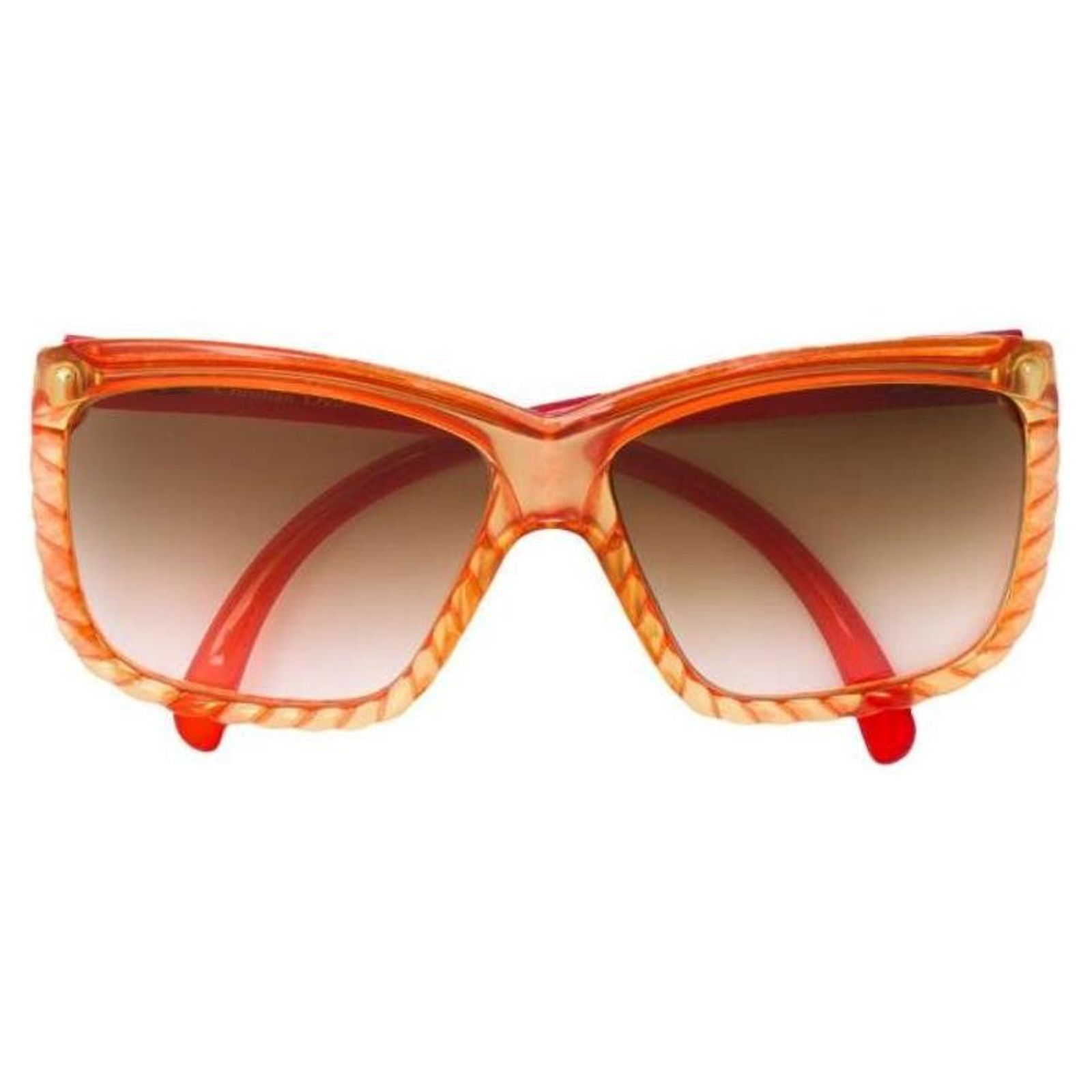 Christian Dior Sunglasses Plastic Orange Auth SW1667 Dior Orange Visor Sunglasses Mirrored Lenses main image 3